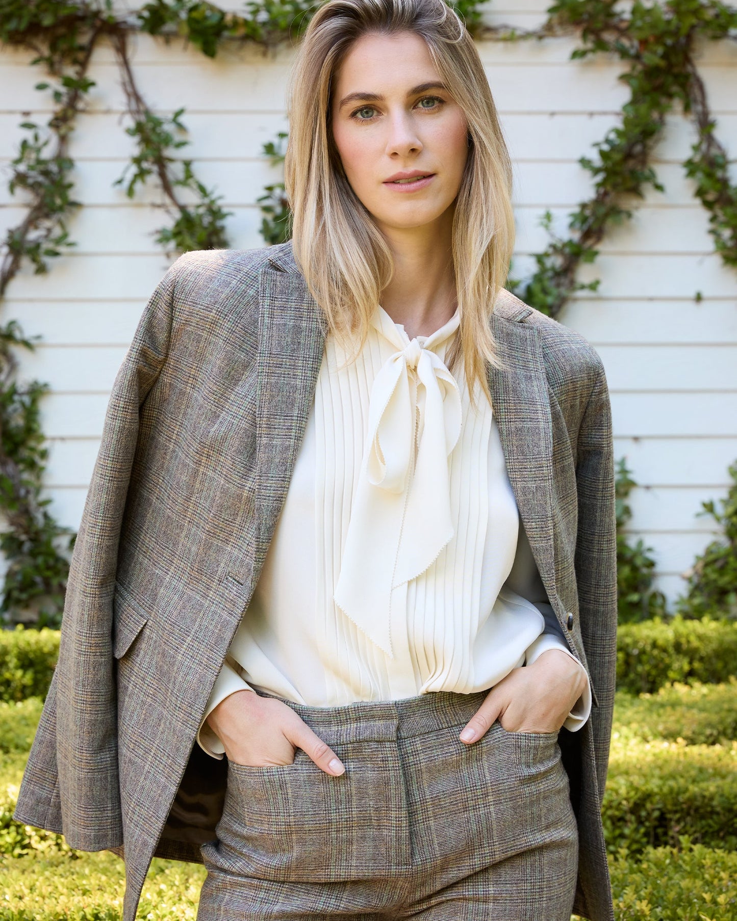 Marigold Blouse in Ivory Silk Crepe de Chine