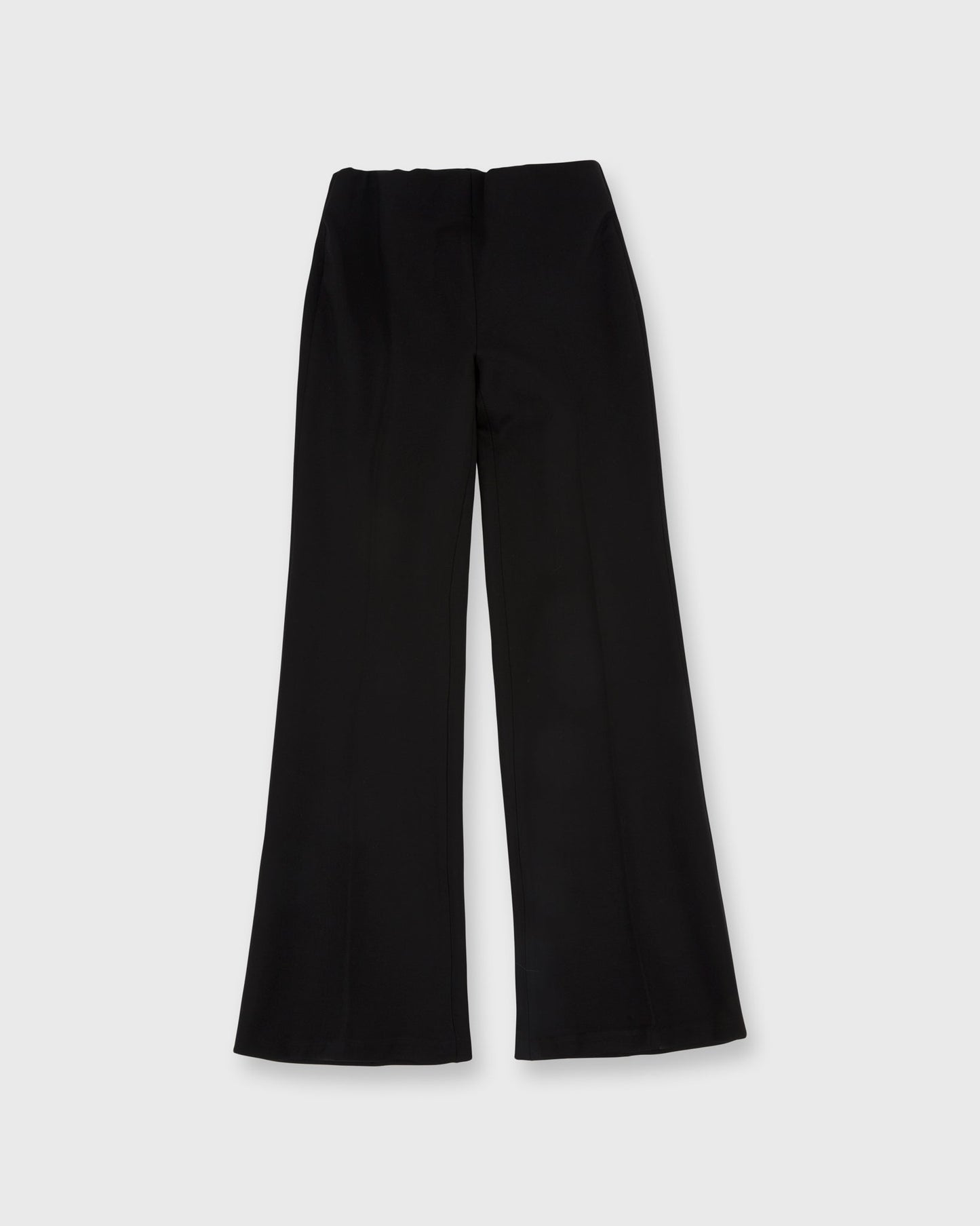 Faye Wide-Leg Cropped Pant in Black Ponte Knit