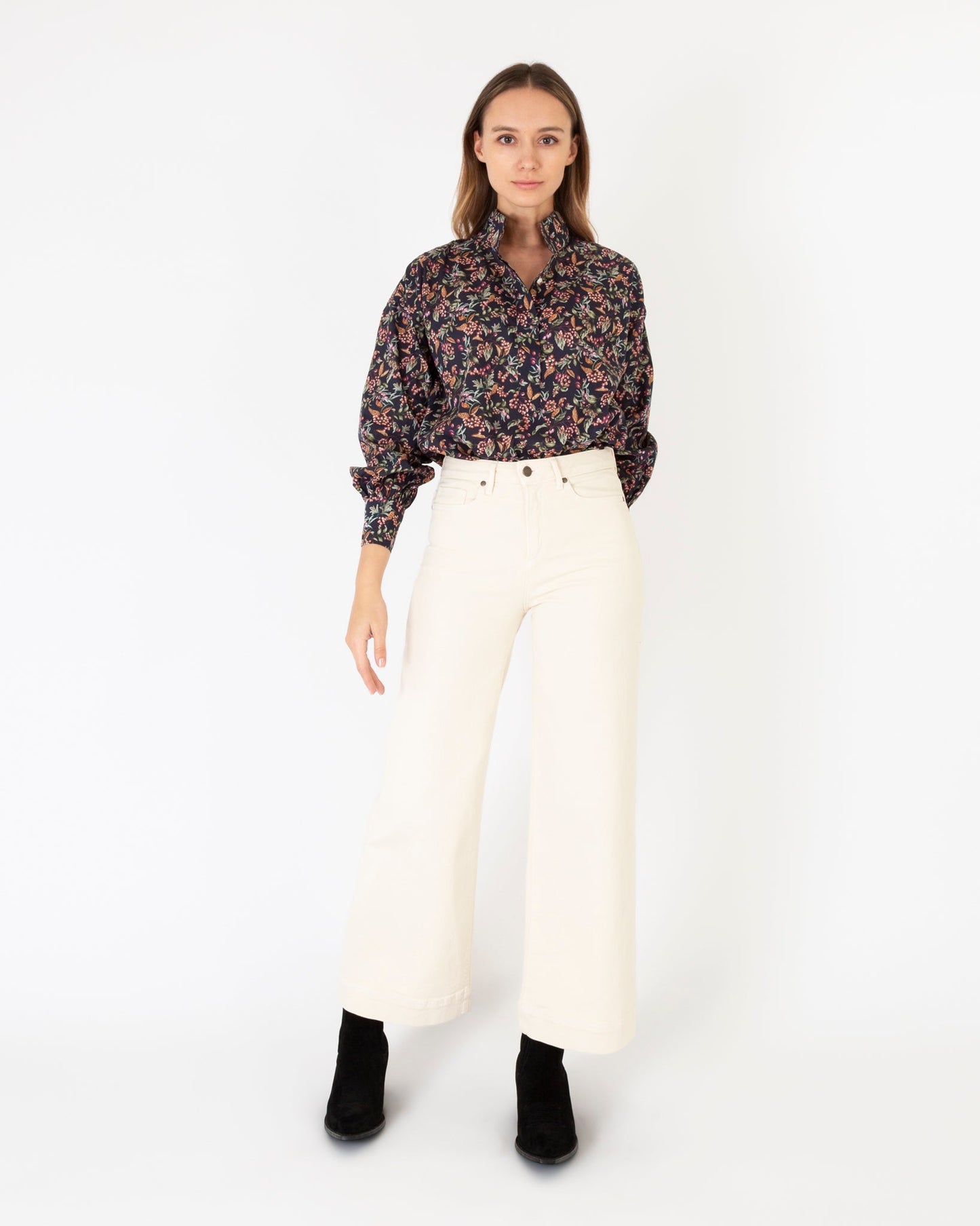 Anaya Popover Shirt in Berry Bittersweet Liberty Fabric