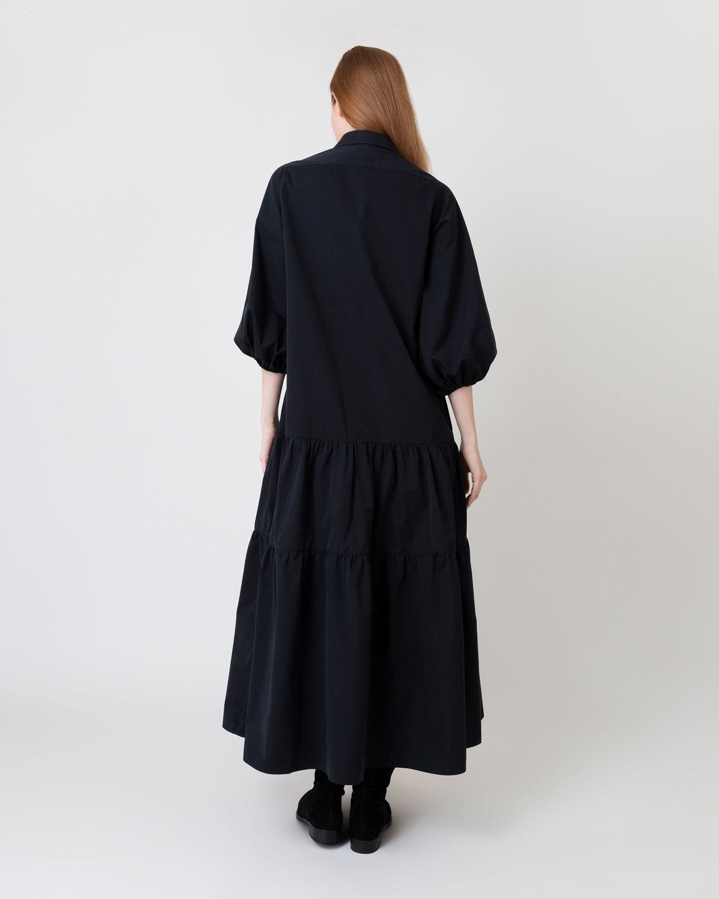 Isla Shirtdress in Black Poplin