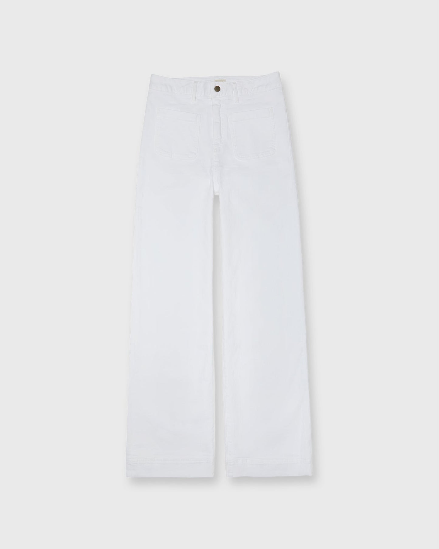 Coco Patch Pocket Jean in White Stretch Denim