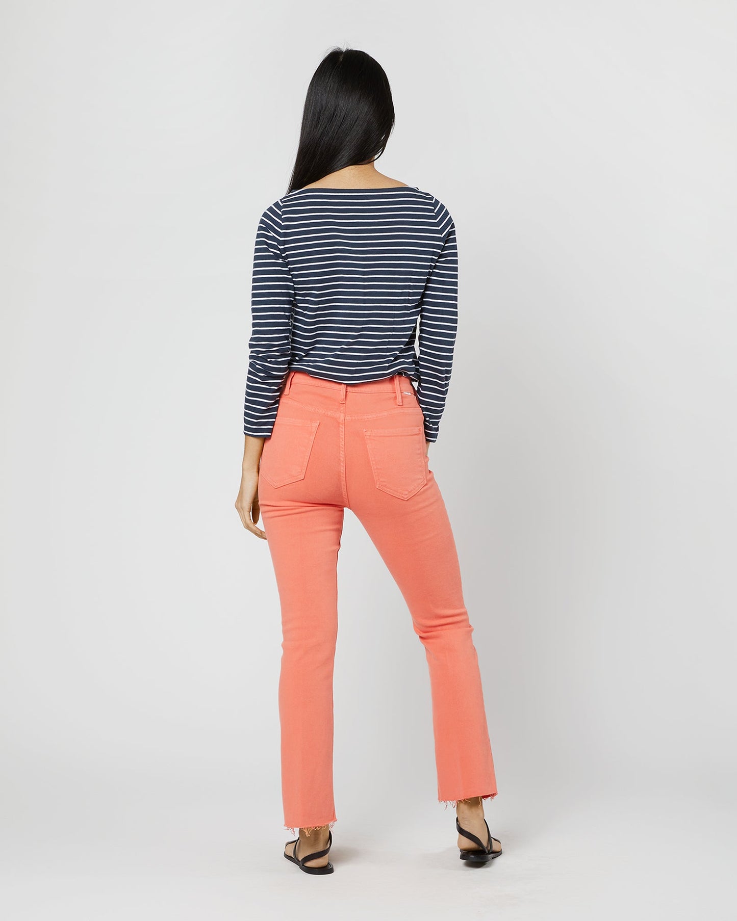 The Hustler Ankle Fray Jean in Persimmon