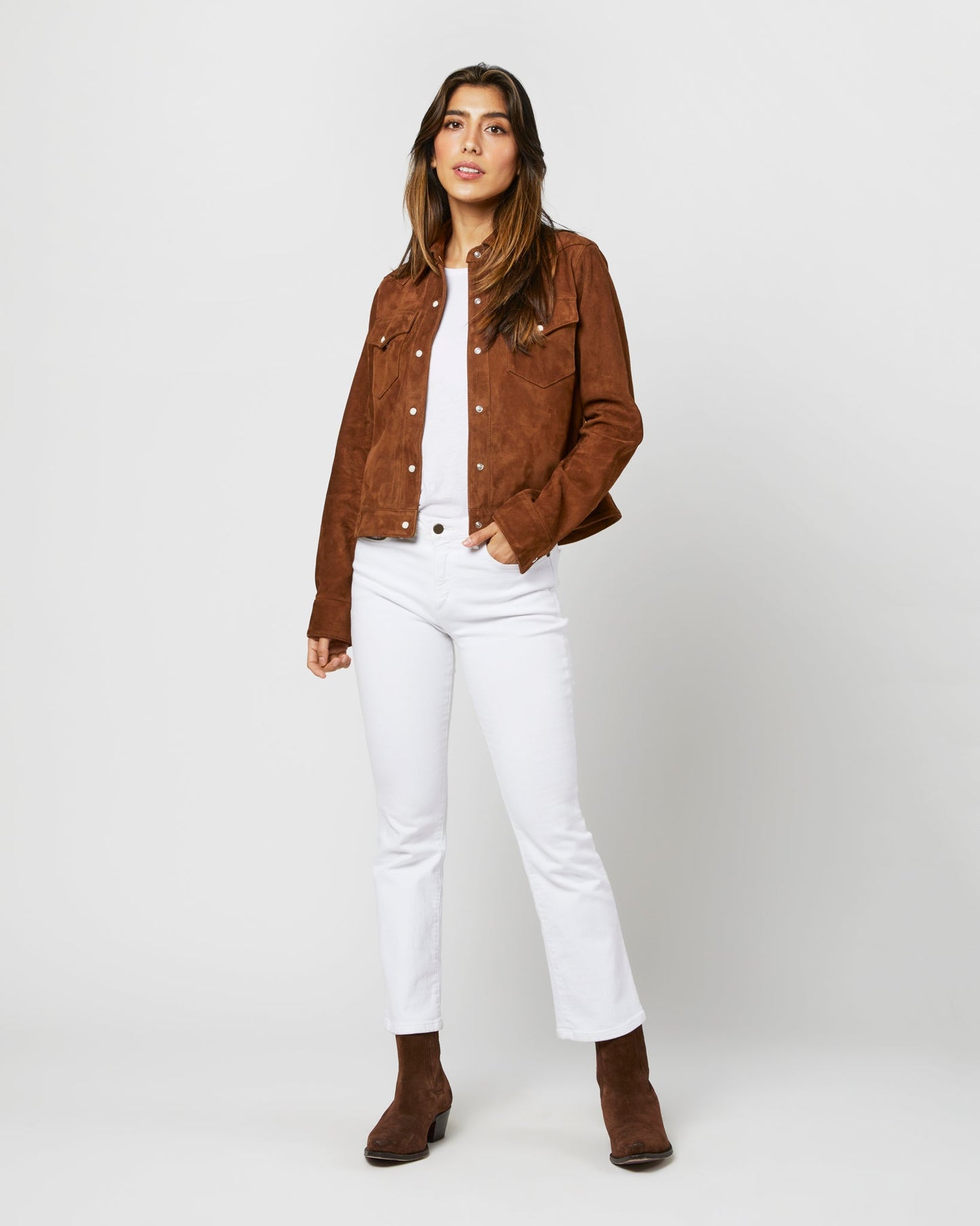 Western Jacket in Cognac Suede