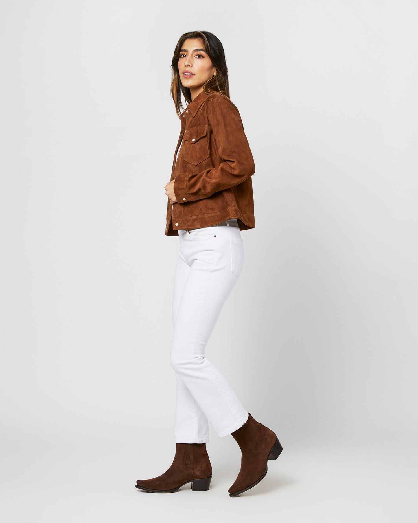 Western Jacket in Cognac Suede