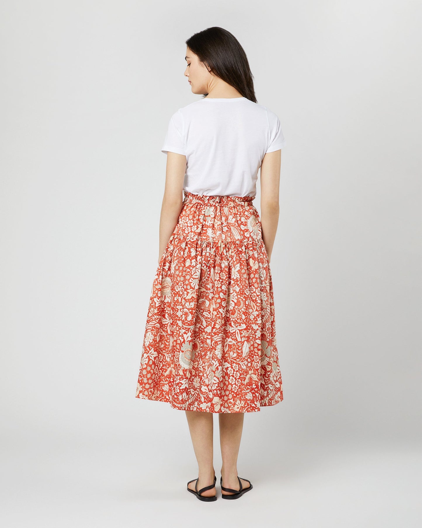 Fernanda Skirt in Orange Blossom Trailing Lotus