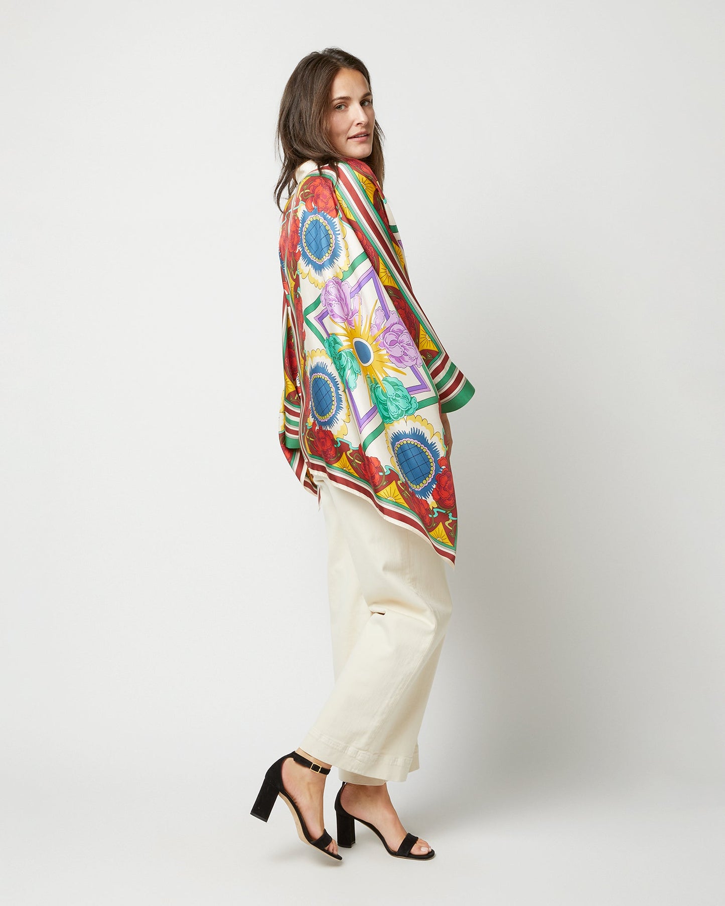 Foulard Shirt in Taormina Placée Ivory Twill Silk