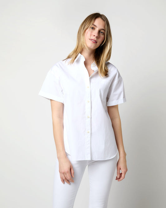 Agnes Shirt in White Poplin