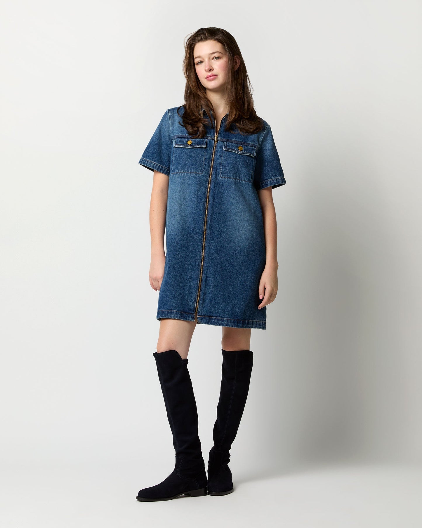 Amanda Dress in Washed Indigo