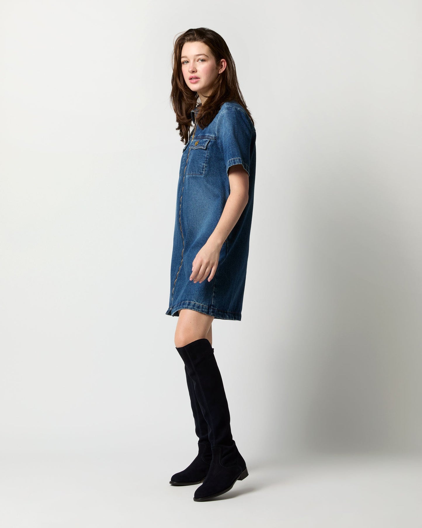 Amanda Dress in Washed Indigo