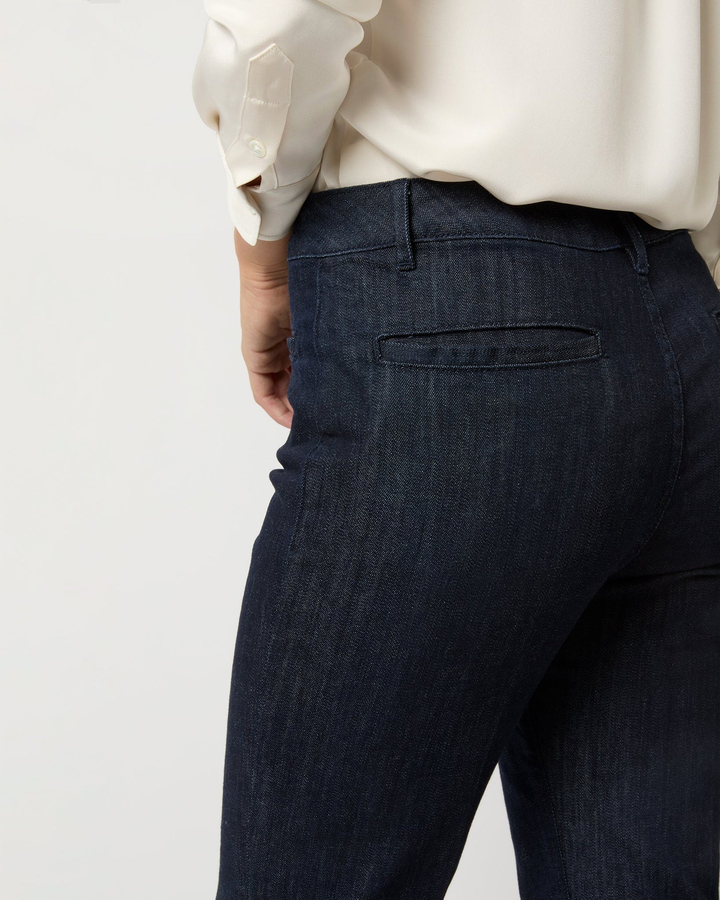 Sloane Trouser Jean in Dark Indigo Stretch Denim