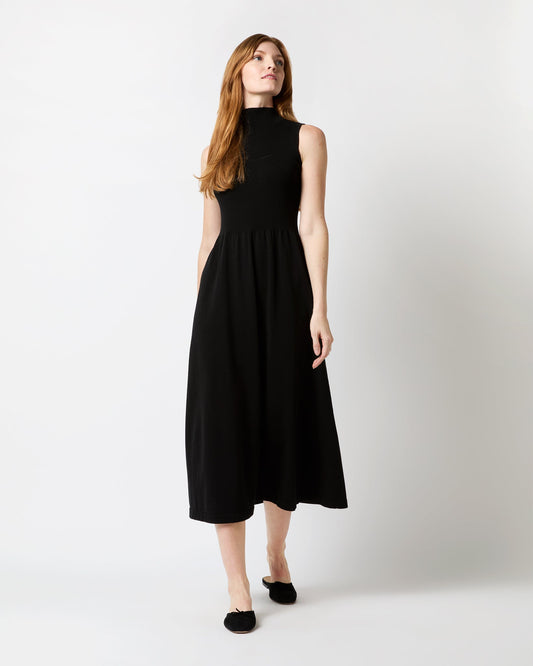 Charlotte Dress in Black Ice Cotton