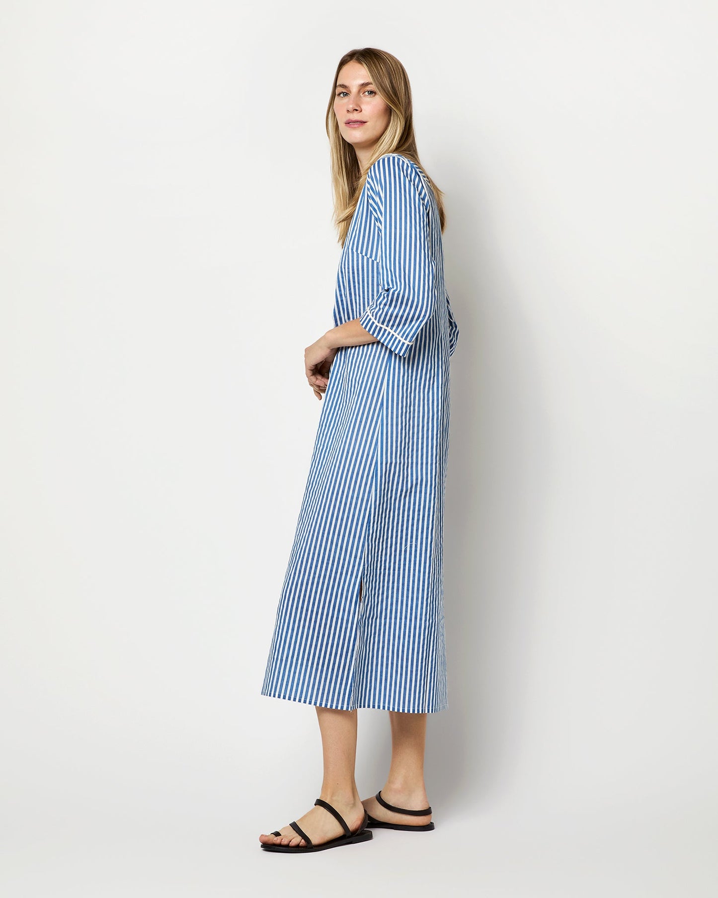 Himalaya Breeze Dress in Blue/White Stripes