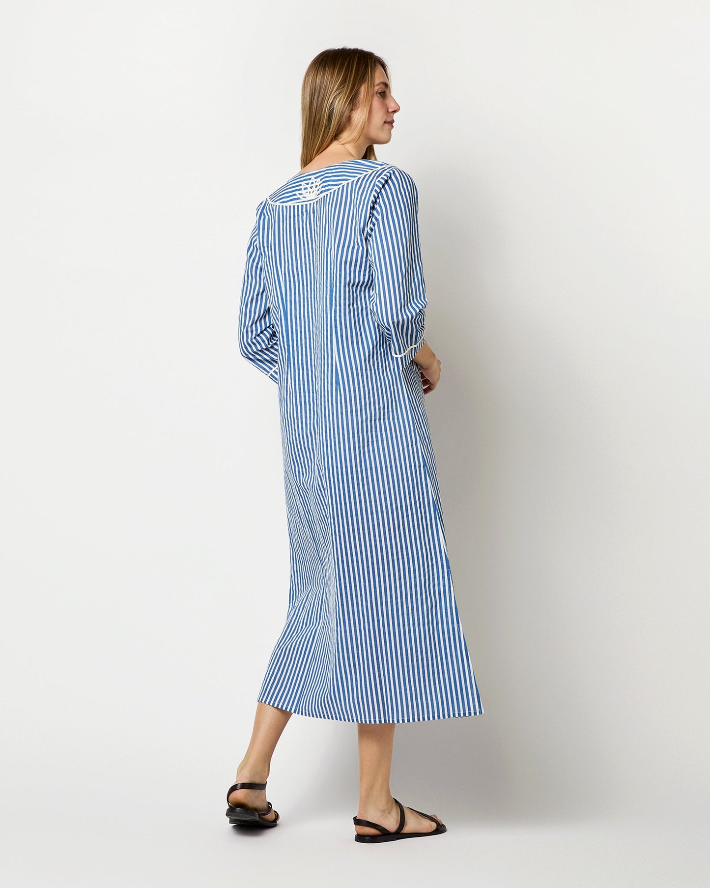 Himalaya Breeze Dress in Blue/White Stripes