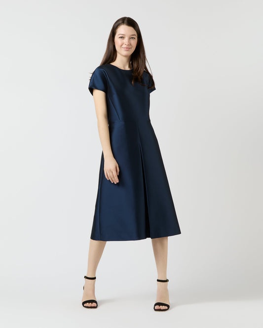 Suzzette Dress in Navy Mikado