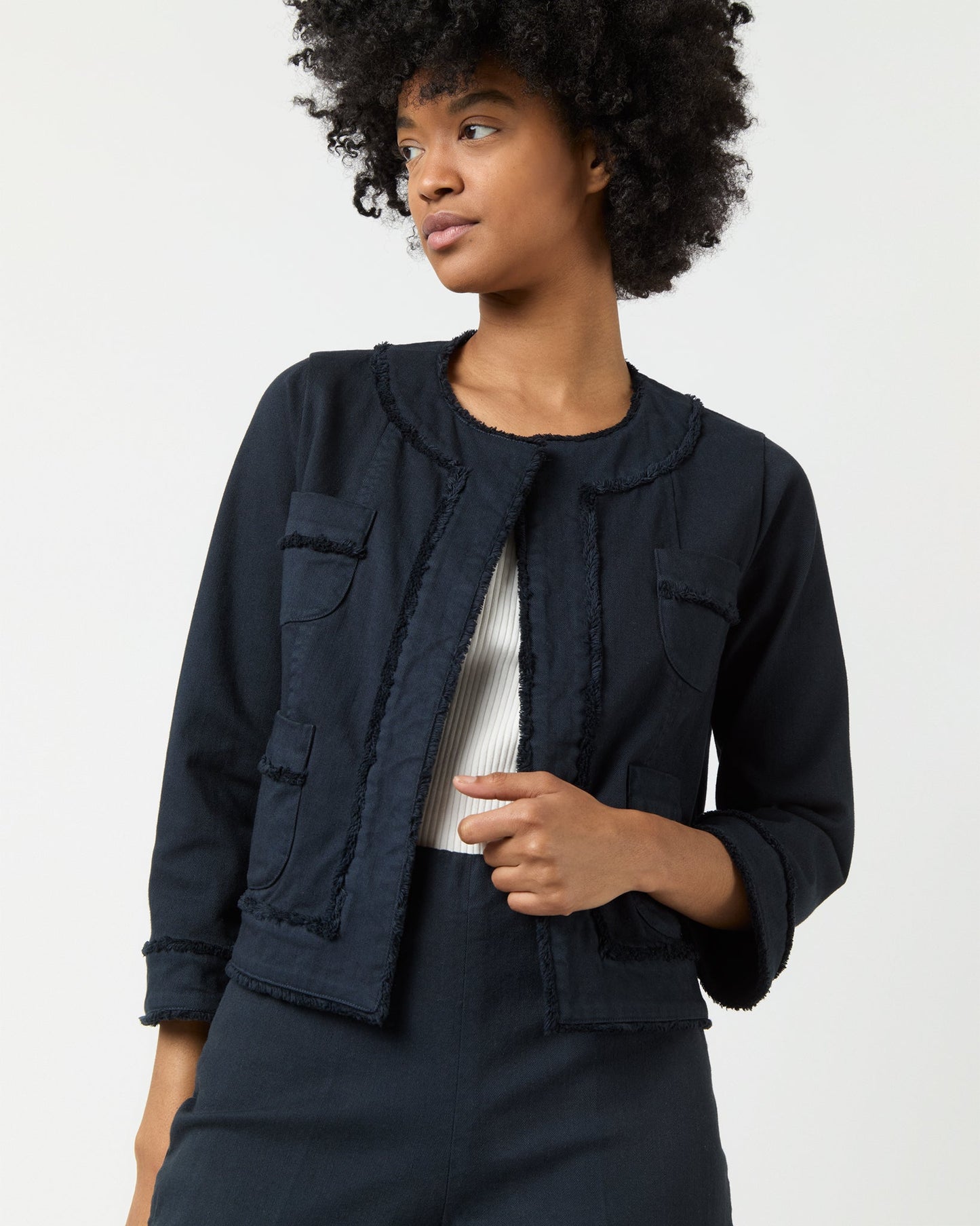 Kiki Jacket in Navy Stretch Twill