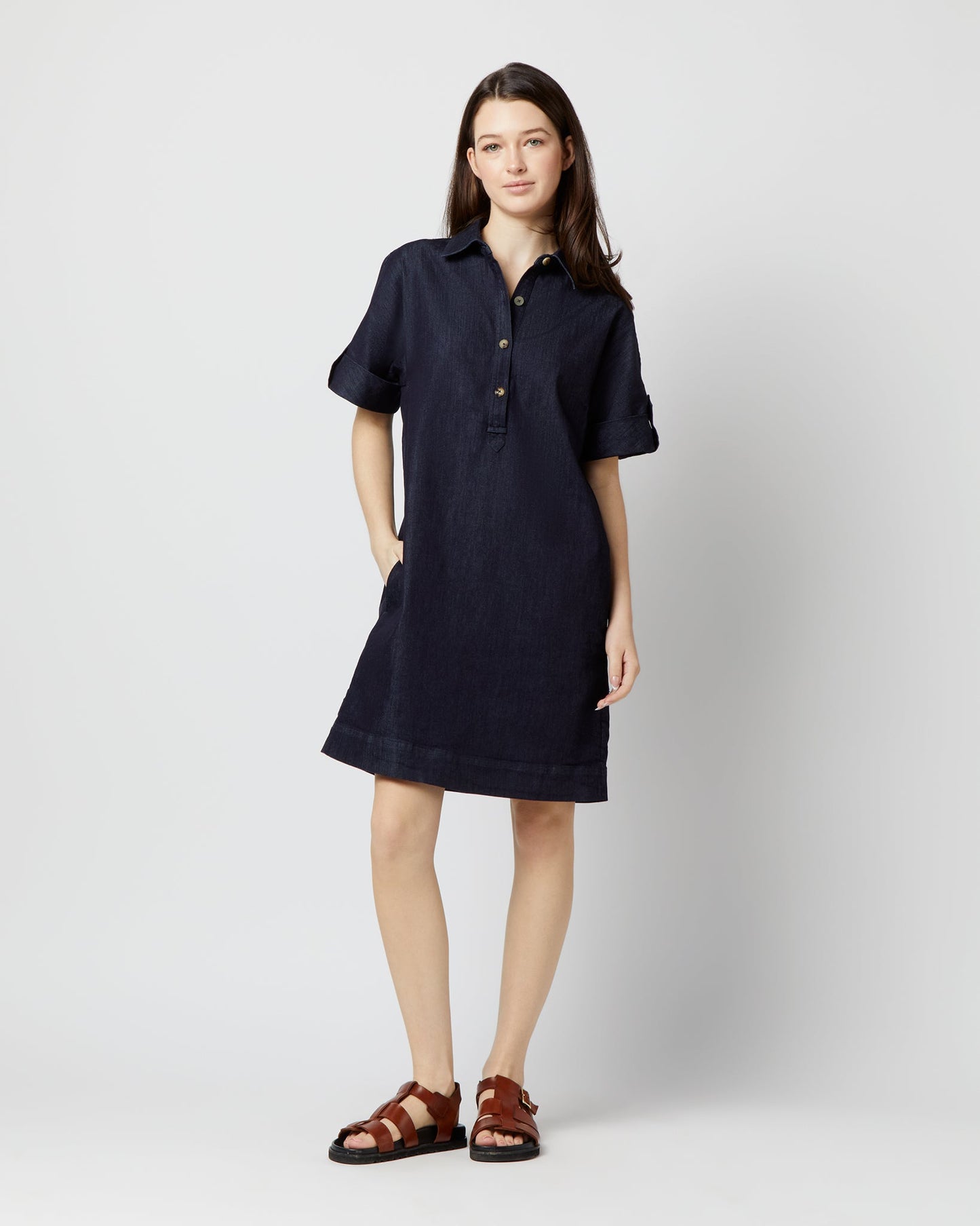 Molly Dress in Indigo Stretch Denim