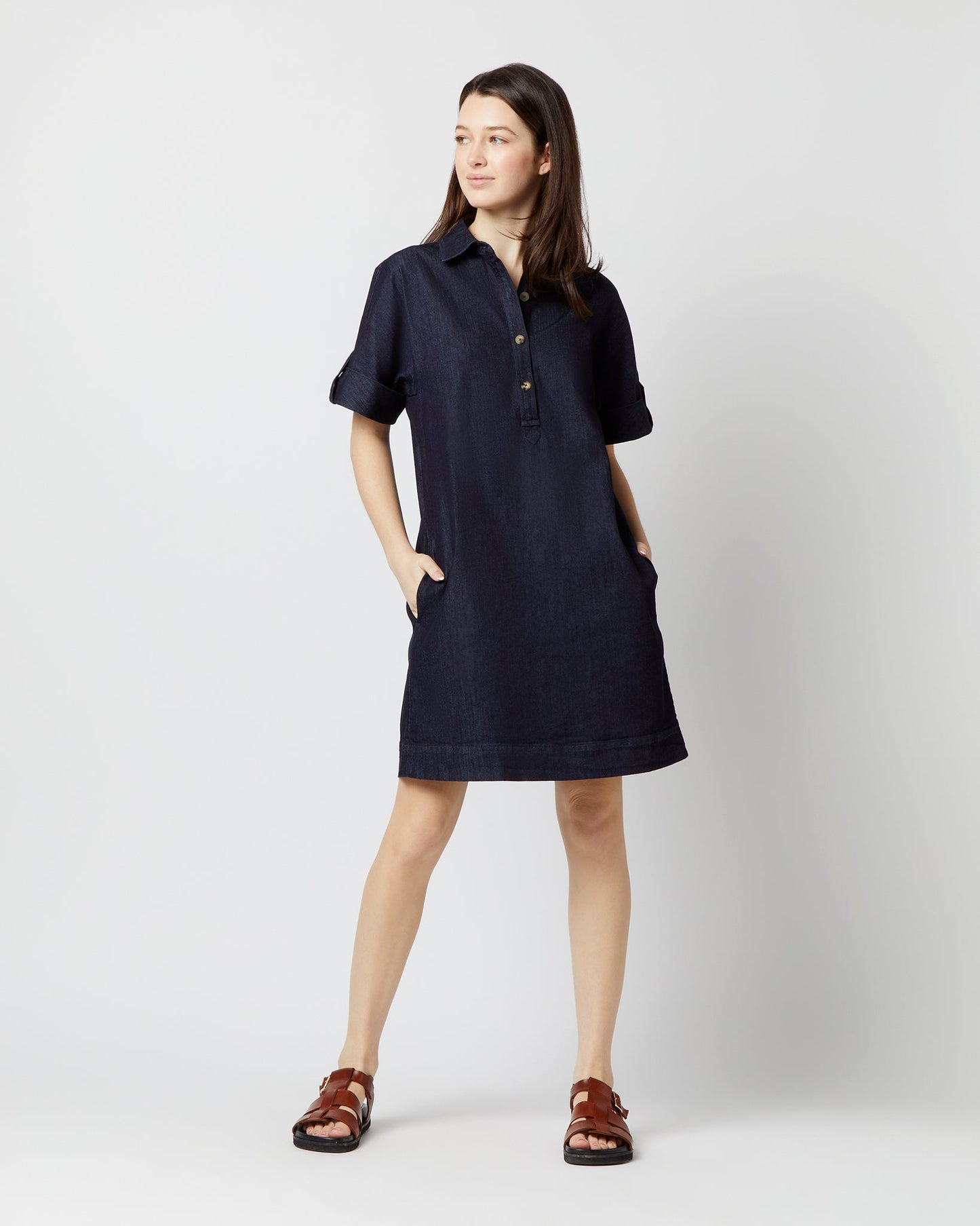 Molly Dress in Indigo Stretch Denim