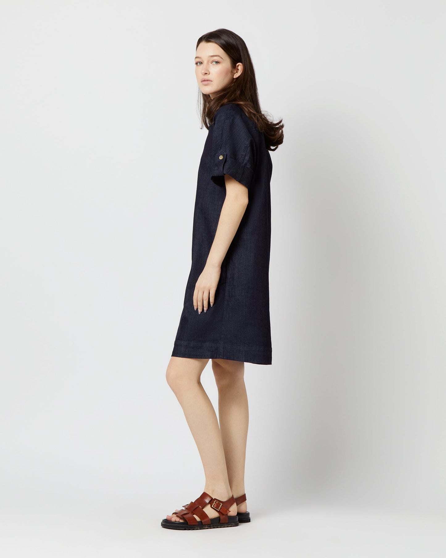 Molly Dress in Indigo Stretch Denim