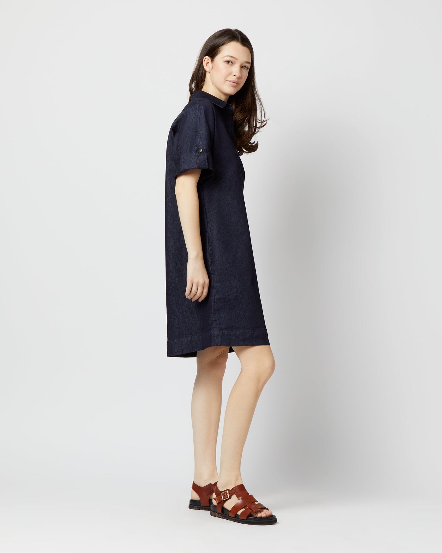 Molly Dress in Indigo Stretch Denim