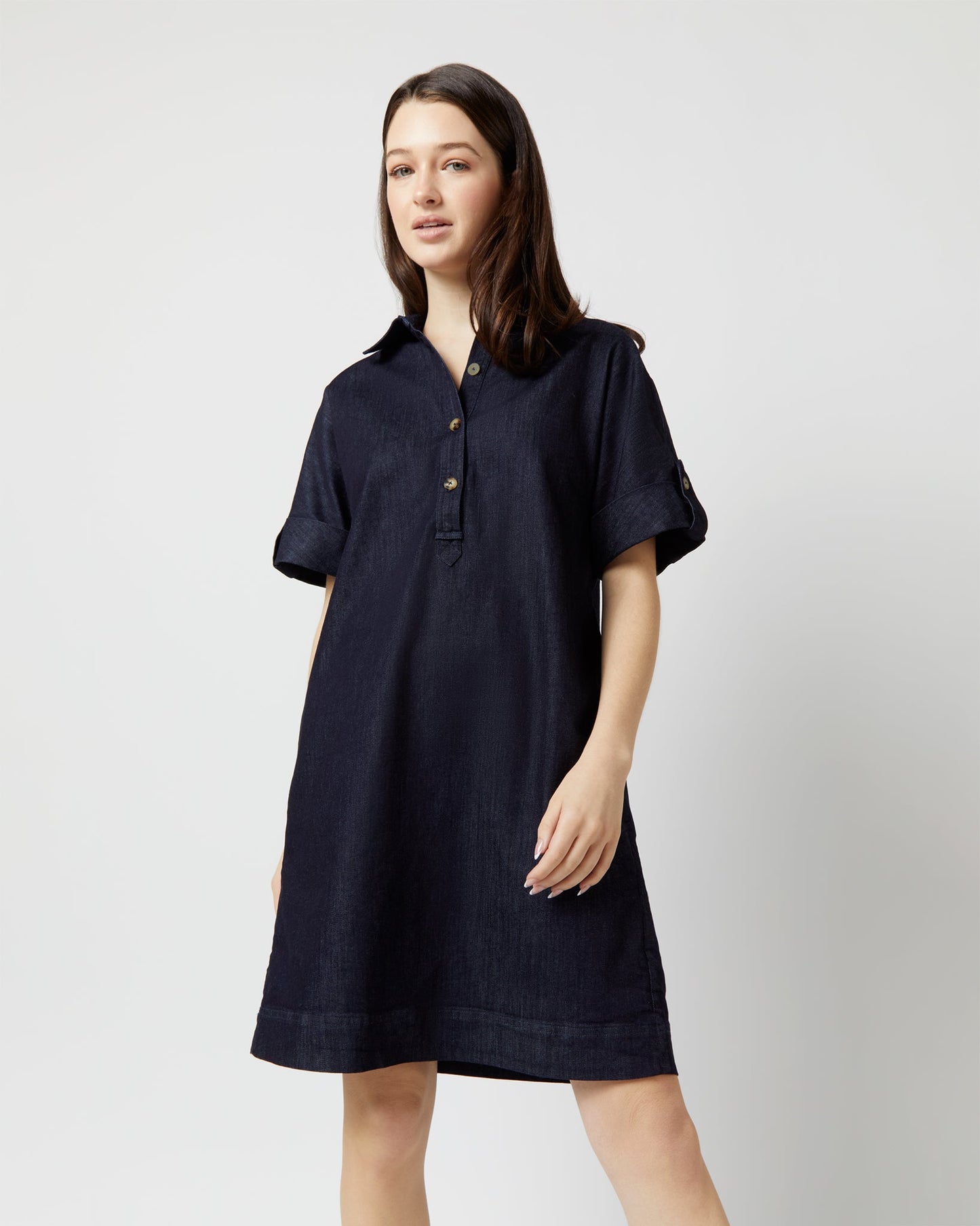 Molly Dress in Indigo Stretch Denim