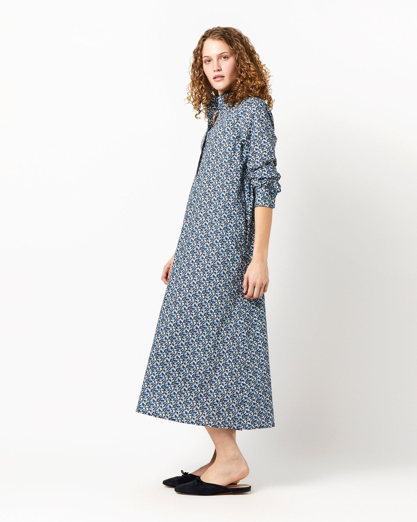 Annette Dress in Blue Elvington Orchard Liberty Fabric