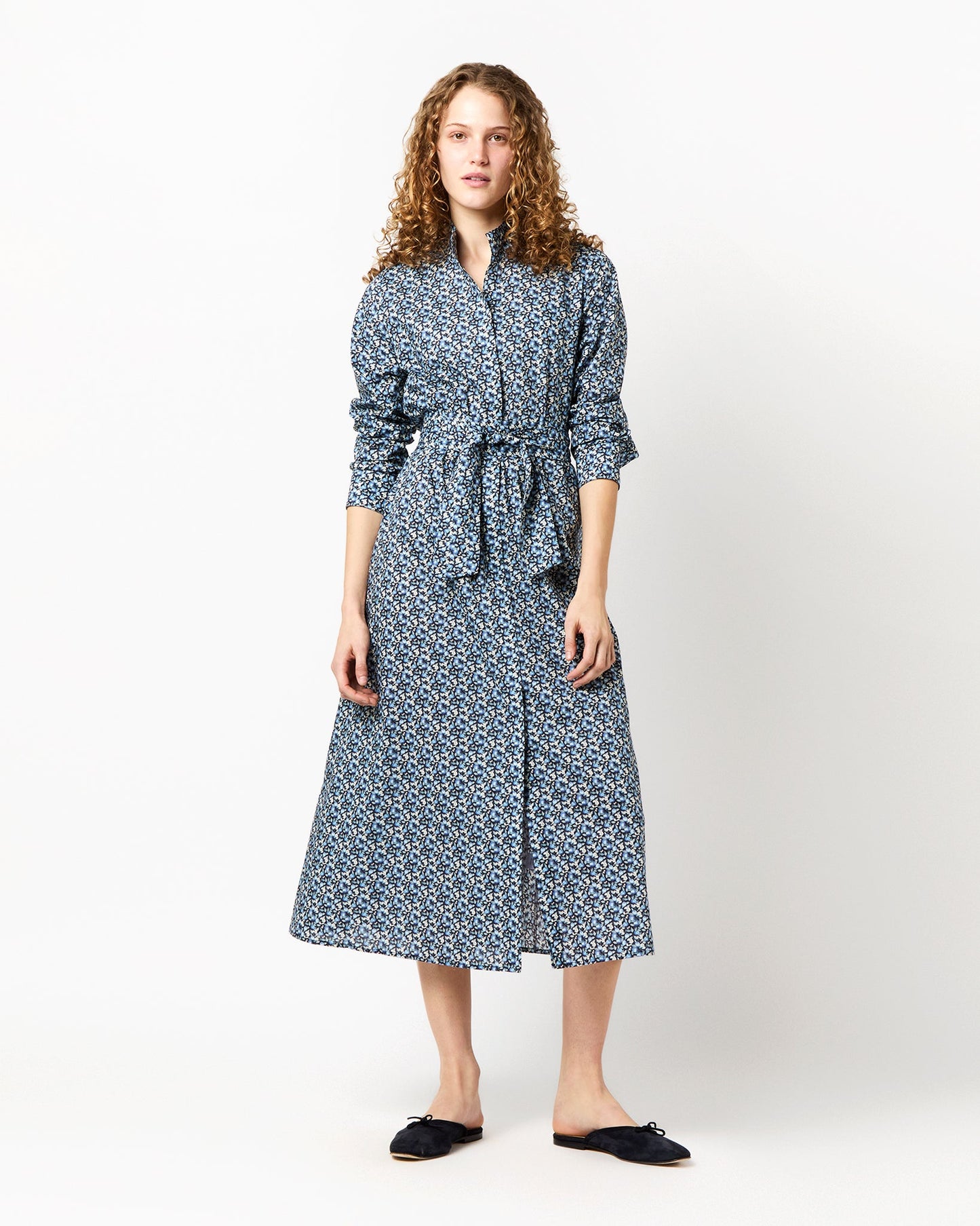 Annette Dress in Blue Elvington Orchard Liberty Fabric