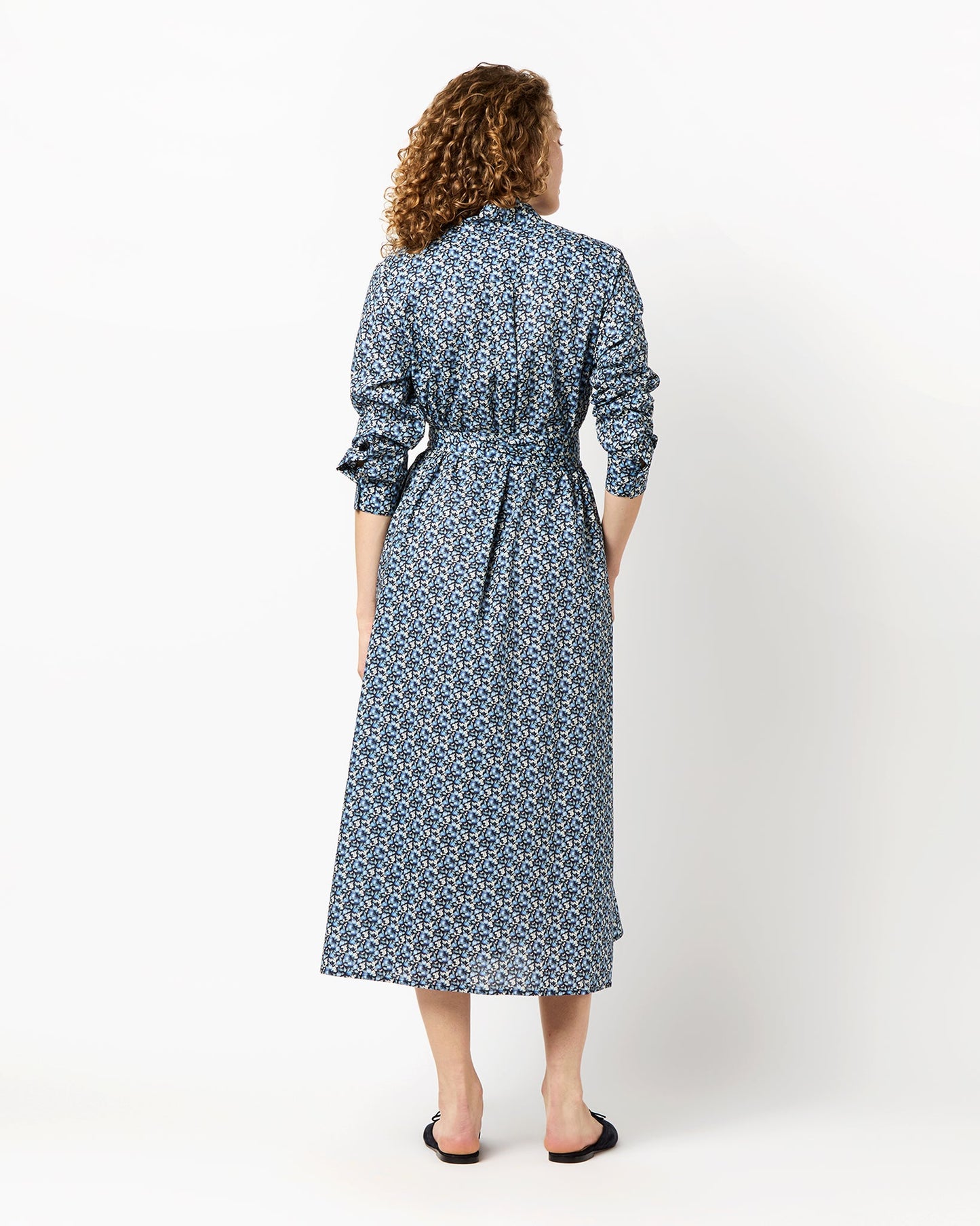 Annette Dress in Blue Elvington Orchard Liberty Fabric