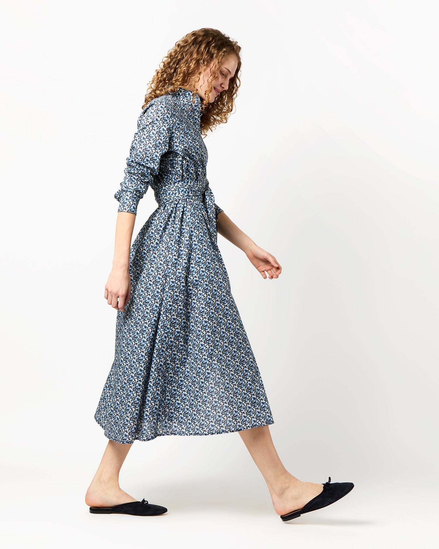 Annette Dress in Blue Elvington Orchard Liberty Fabric