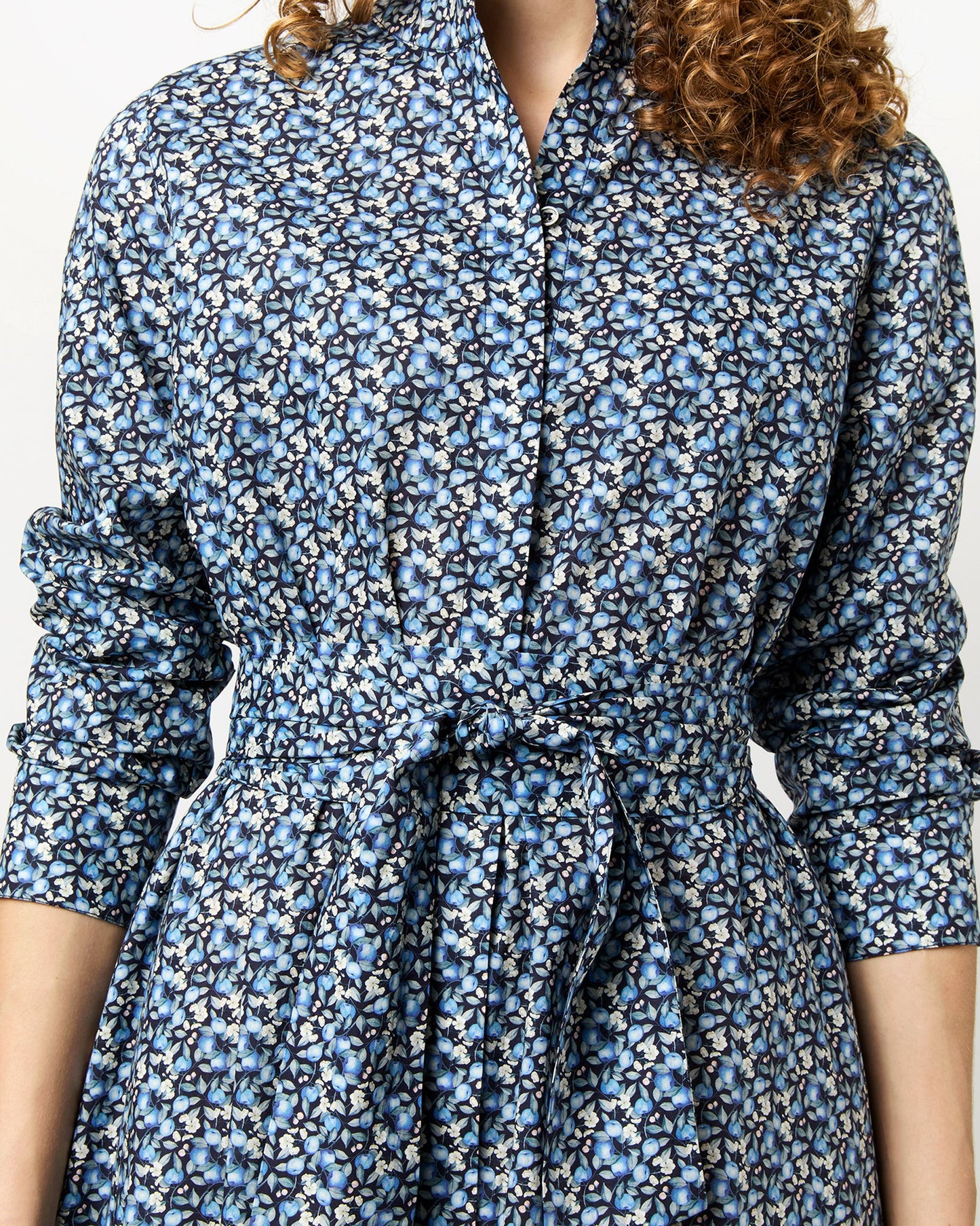 Annette Dress in Blue Elvington Orchard Liberty Fabric