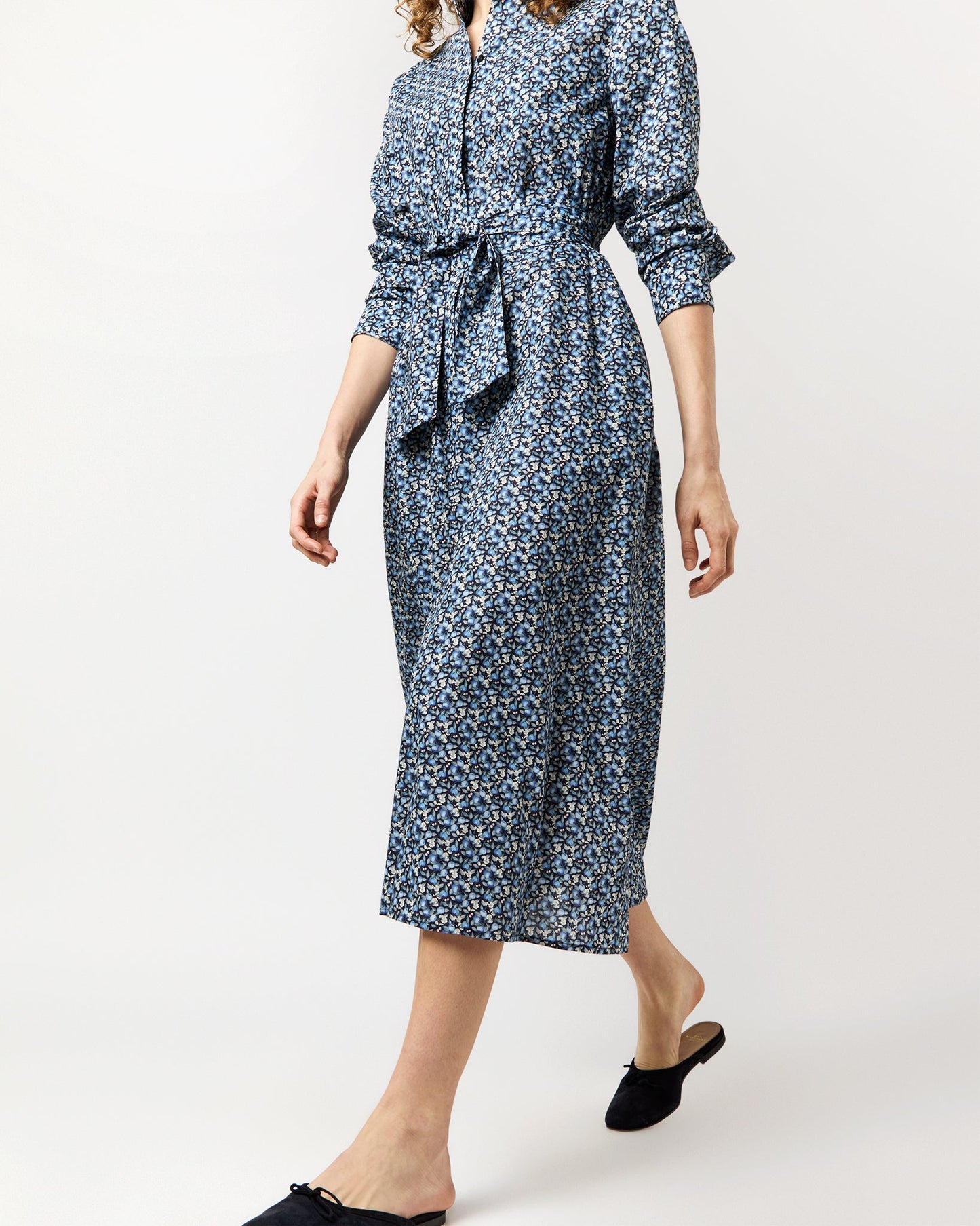 Annette Dress in Blue Elvington Orchard Liberty Fabric