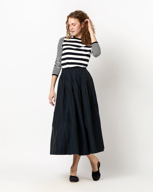 Carla Skirt in Navy Nylon Faille