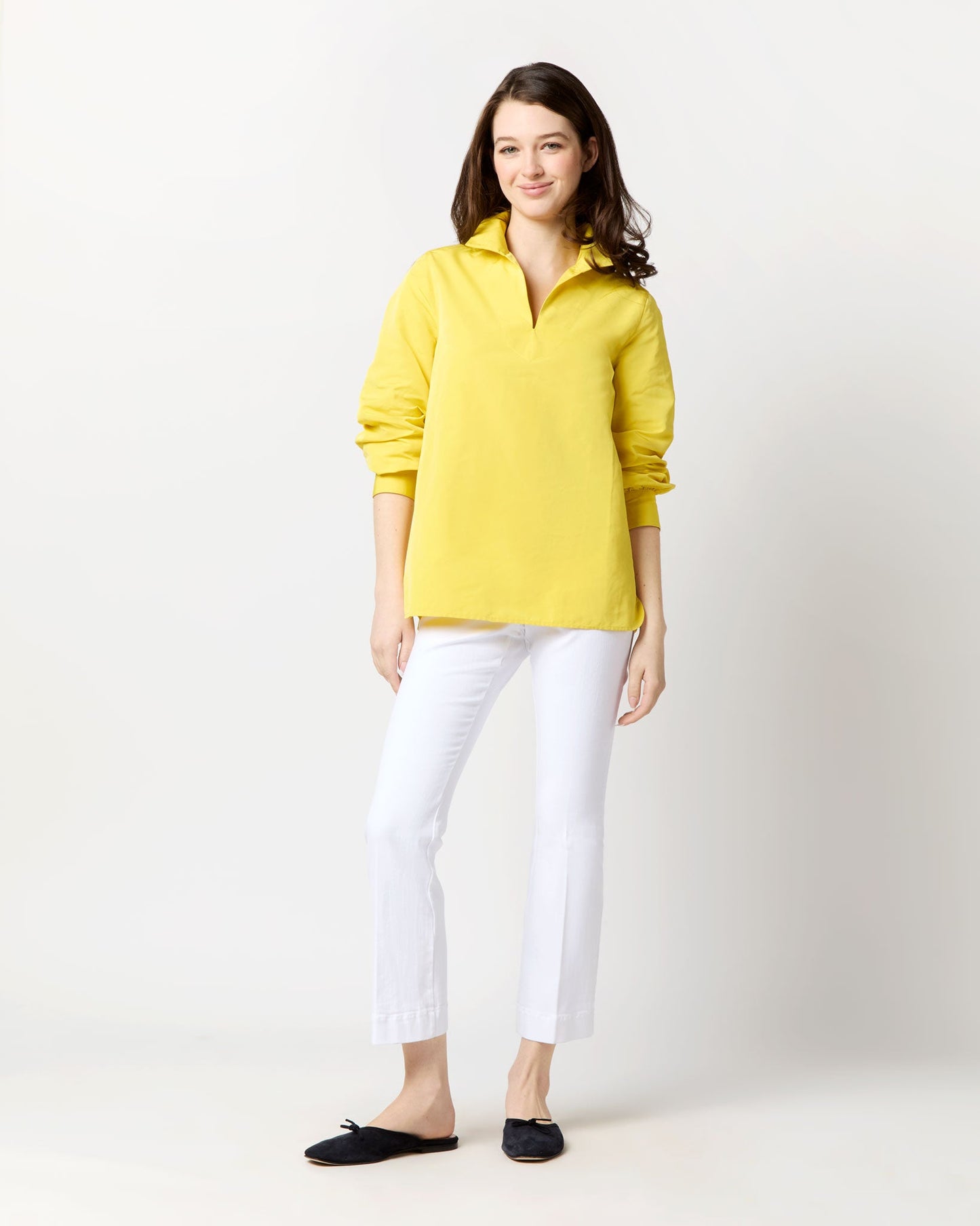 Carolina Top in Yellow Nylon Faille