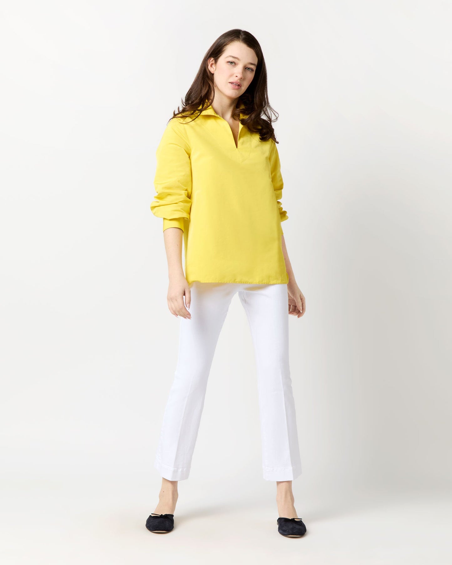 Carolina Top in Yellow Nylon Faille