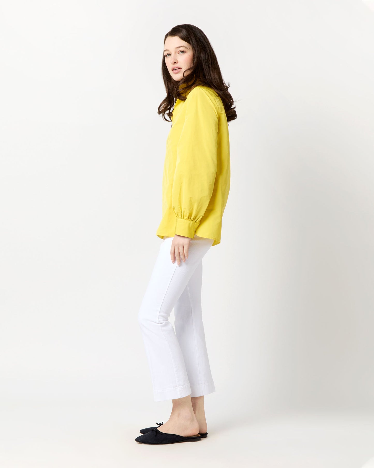 Carolina Top in Yellow Nylon Faille