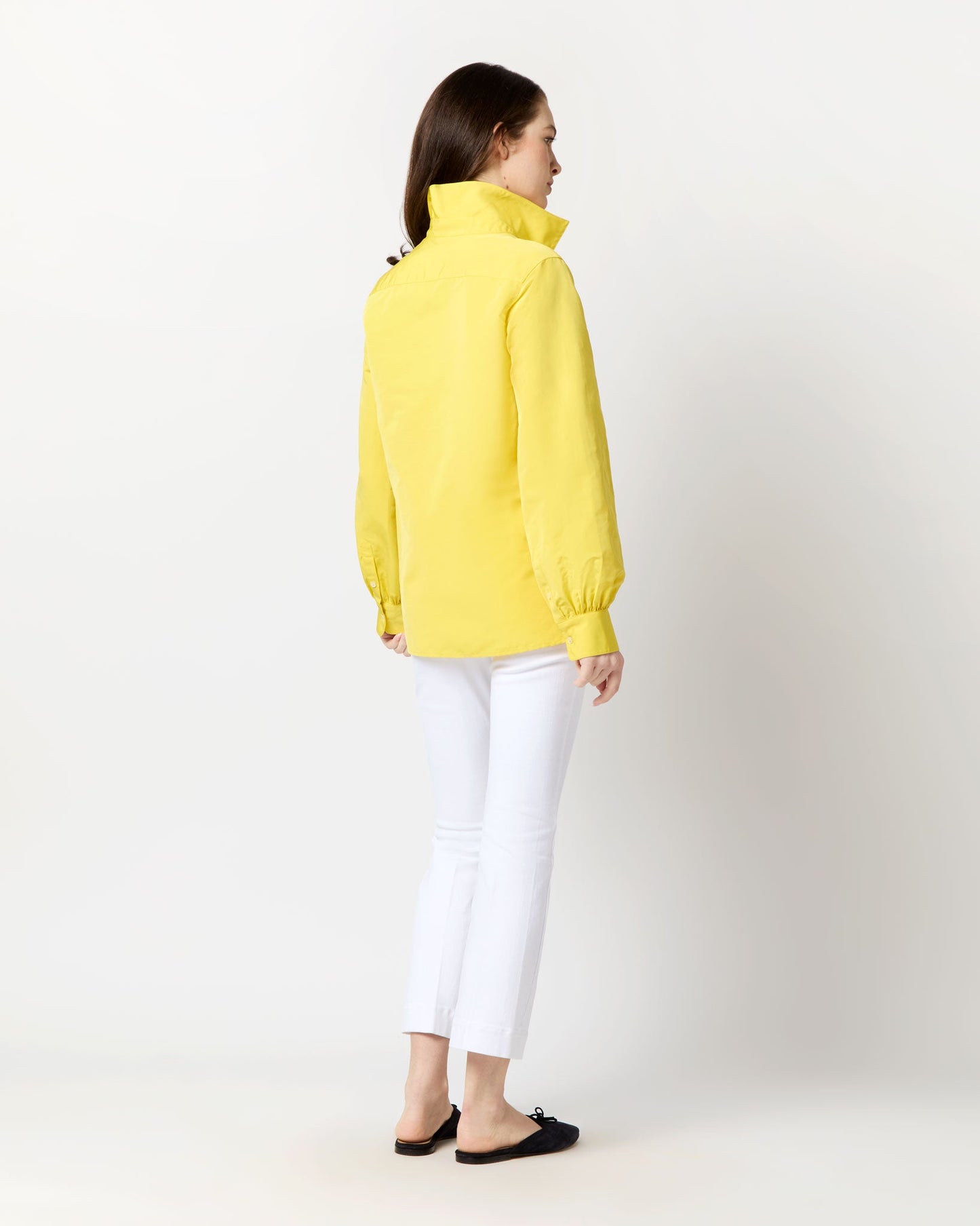 Carolina Top in Yellow Nylon Faille