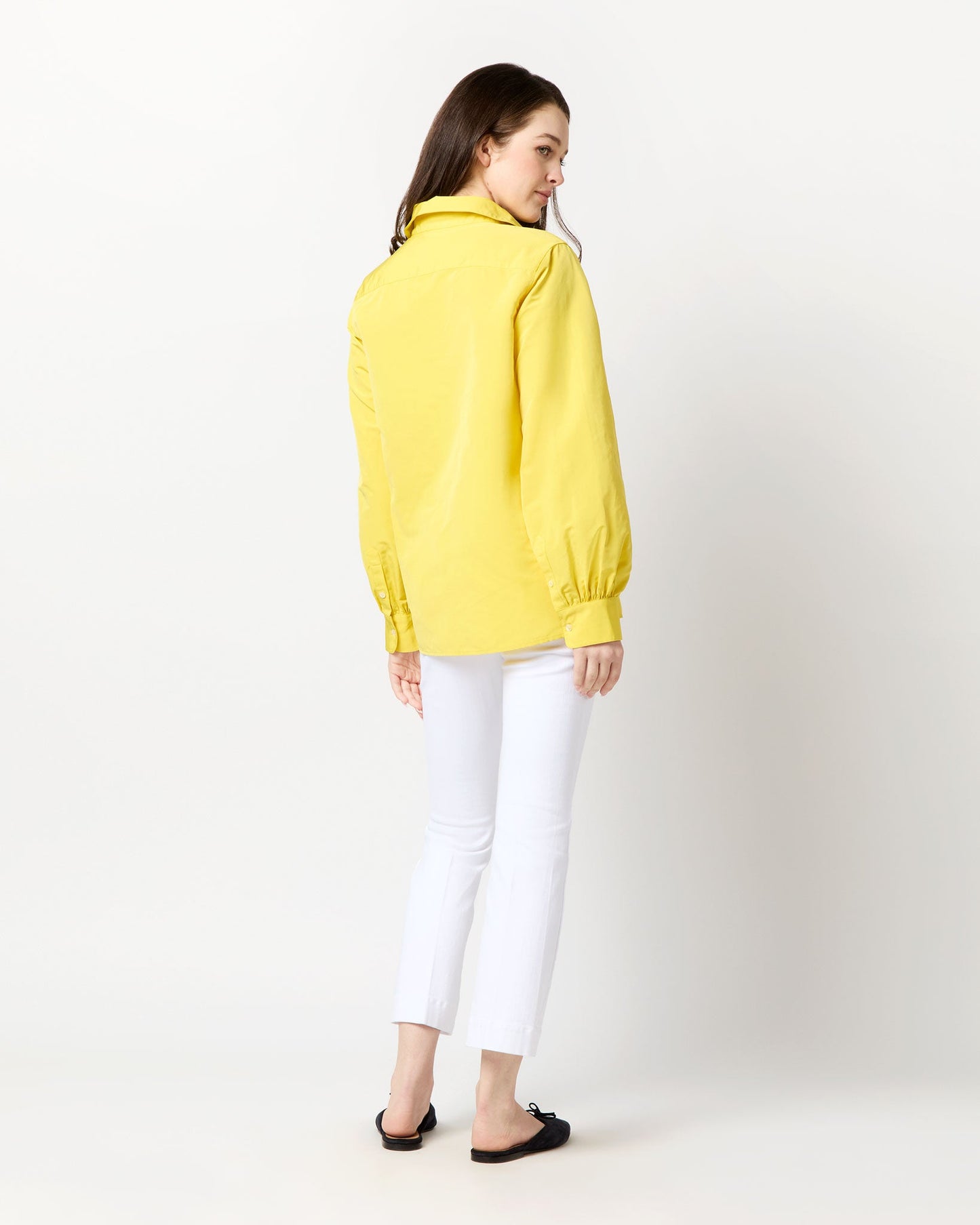 Carolina Top in Yellow Nylon Faille