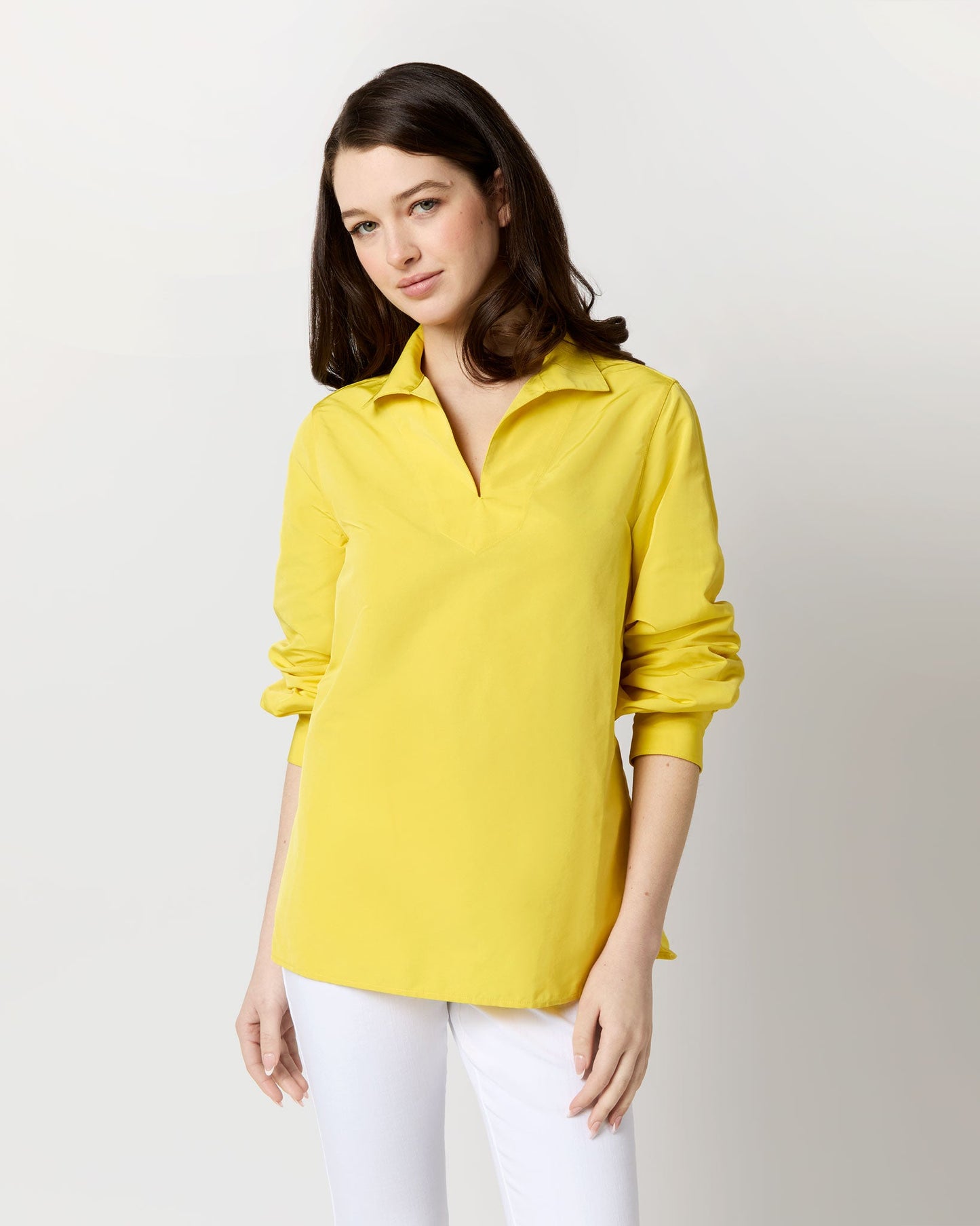 Carolina Top in Yellow Nylon Faille