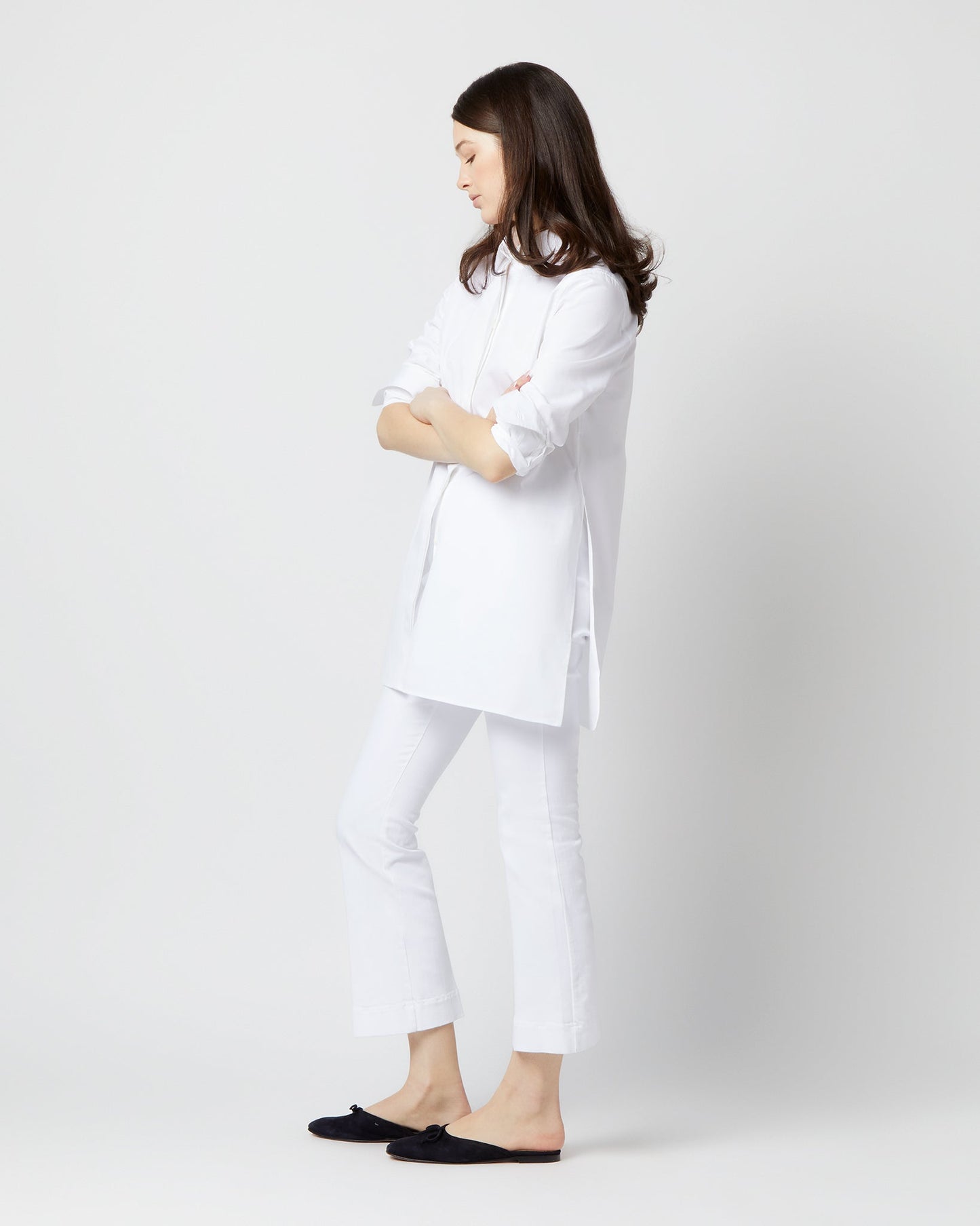 Gabrielle Tie Tunic in White Poplin