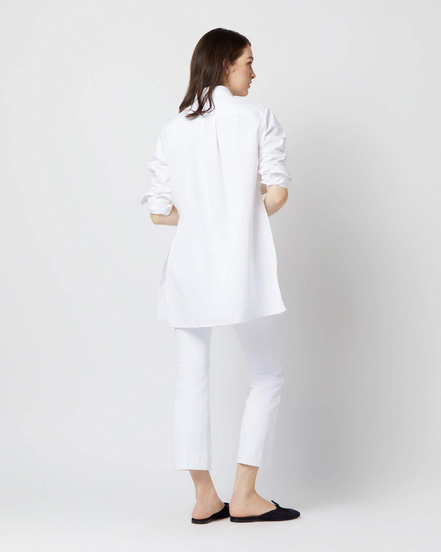 Gabrielle Tie Tunic in White Poplin