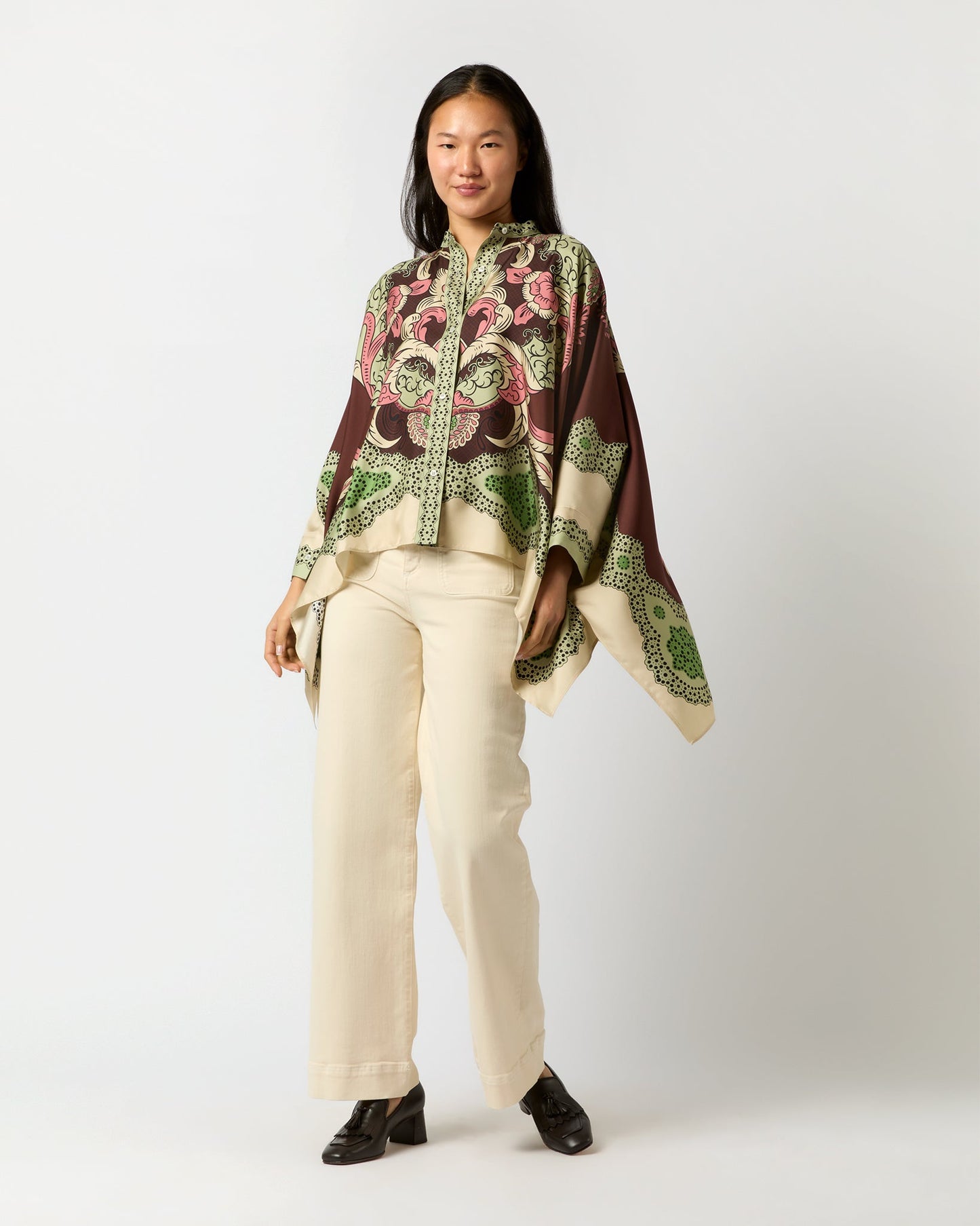 Foulard Shirt in Portal Placée Silk Twill