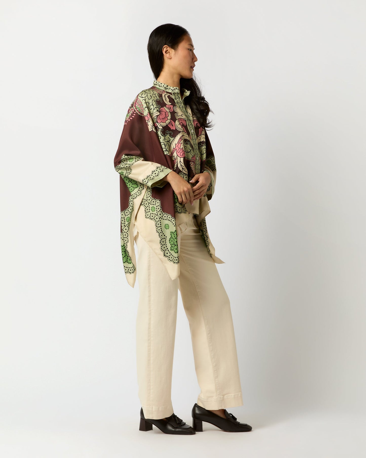 Foulard Shirt in Portal Placée Silk Twill