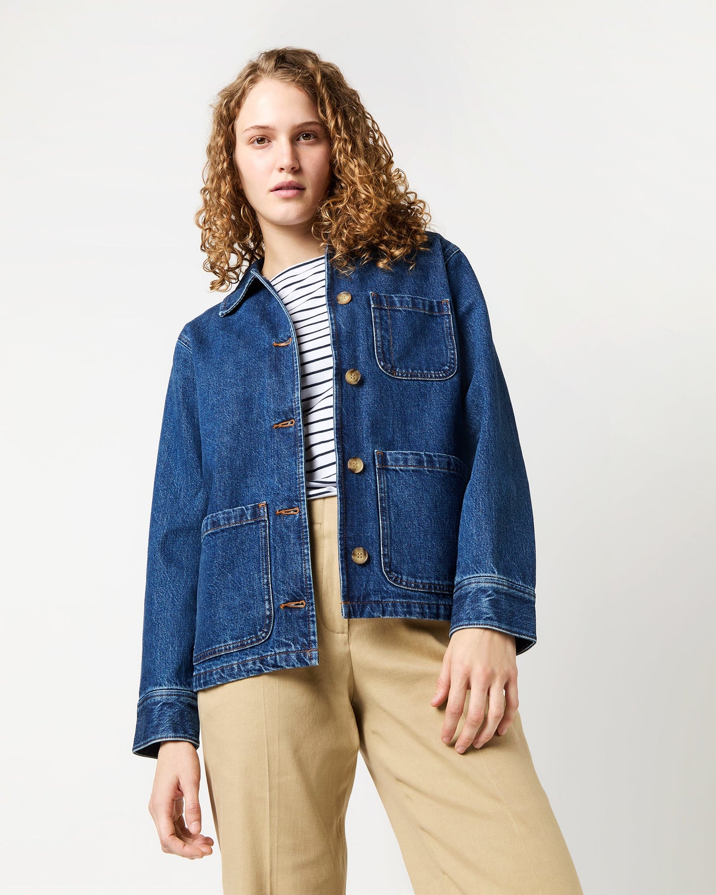 Silvana Logo Jacket in Washed Indigo