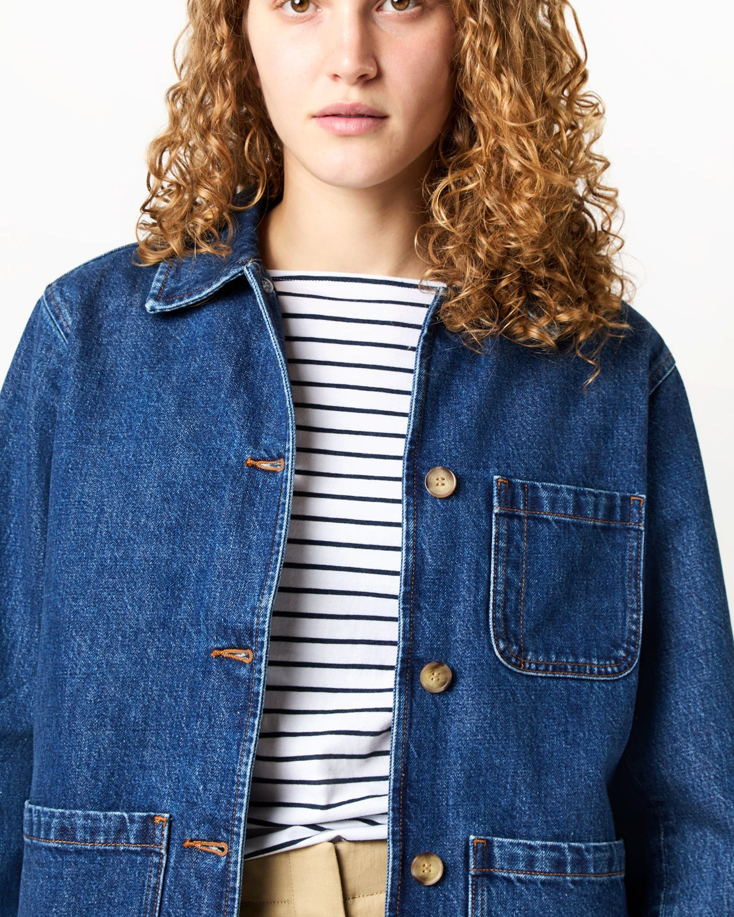 Silvana Logo Jacket in Washed Indigo