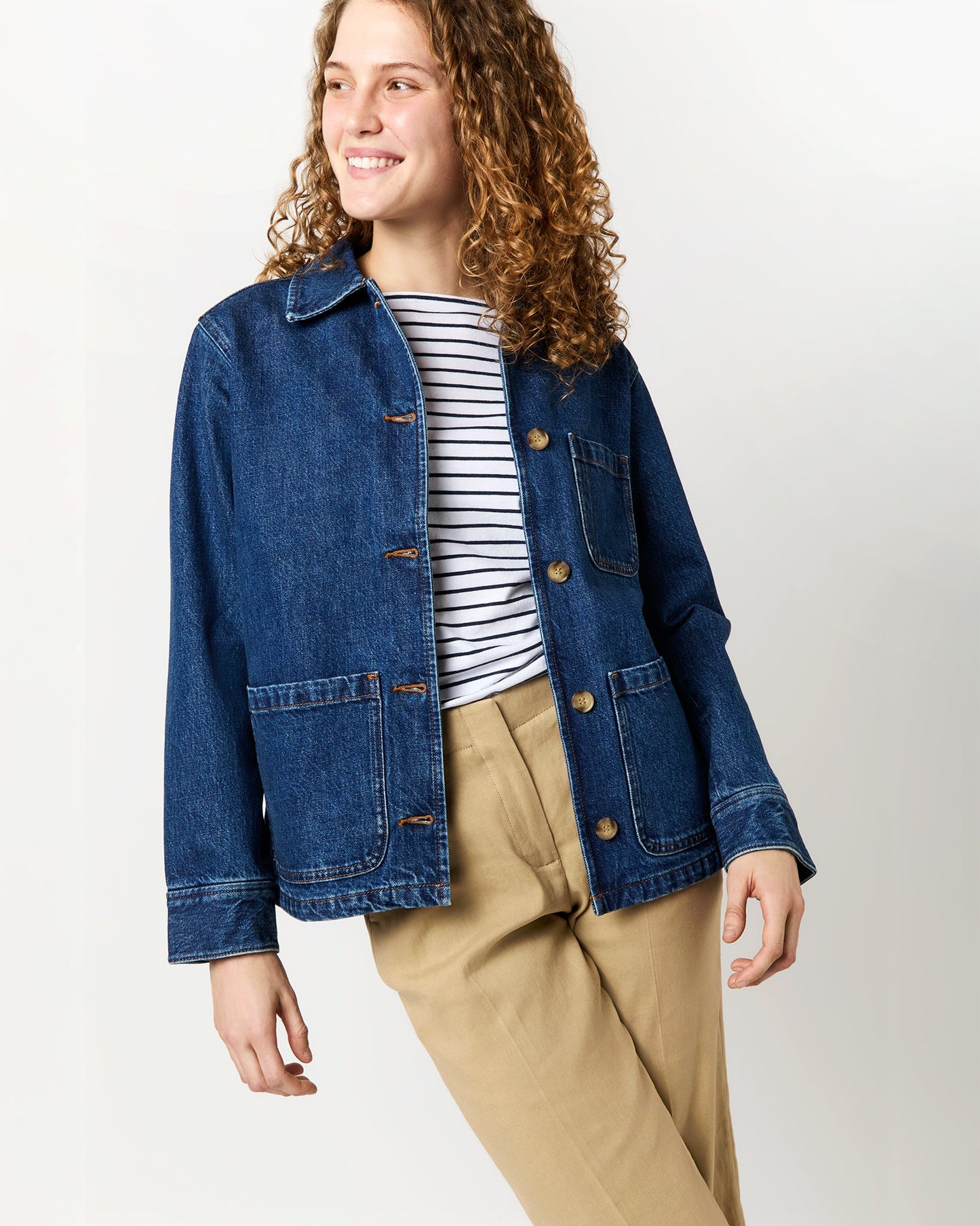 Silvana Logo Jacket in Washed Indigo