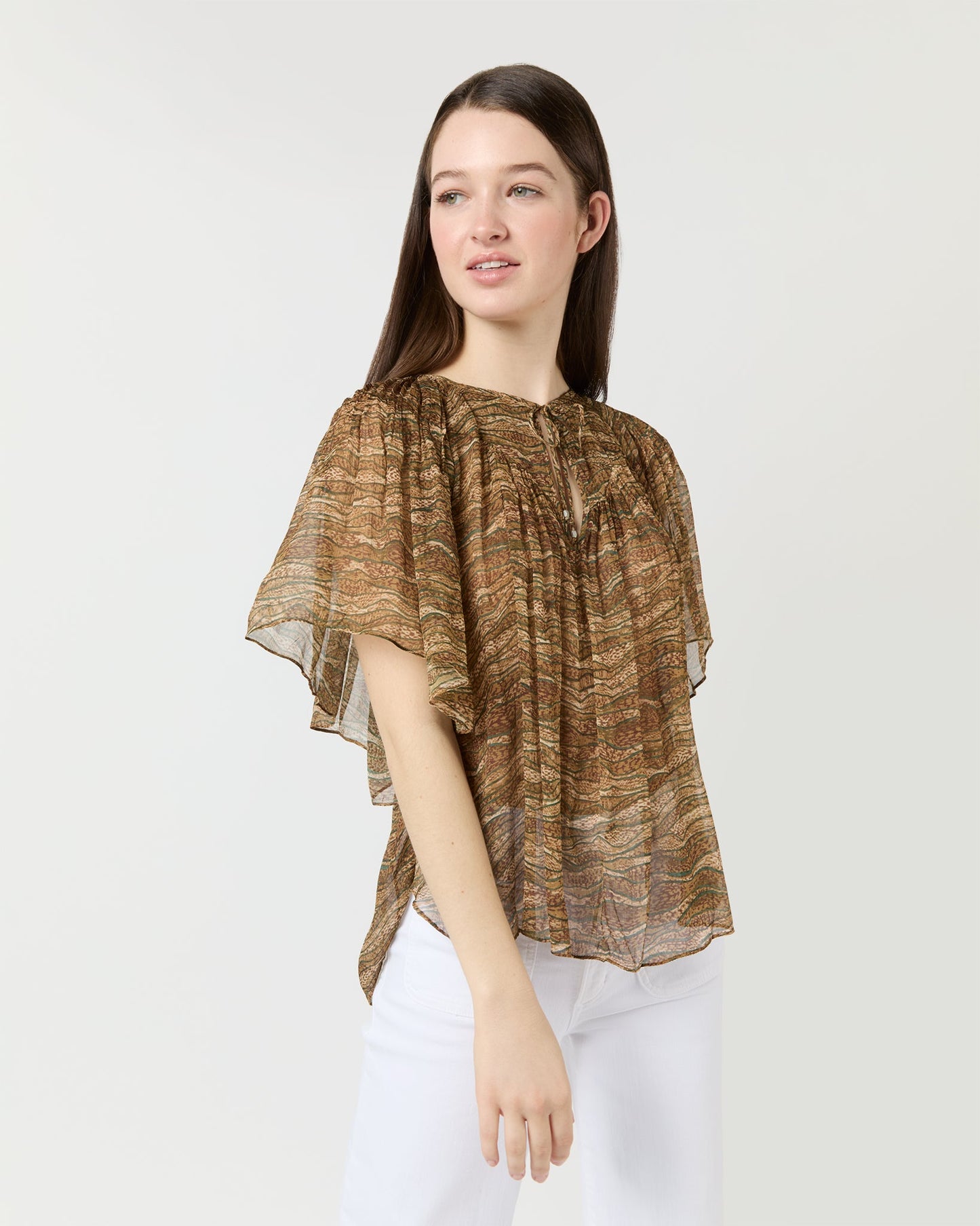 Neslya Top in Khaki