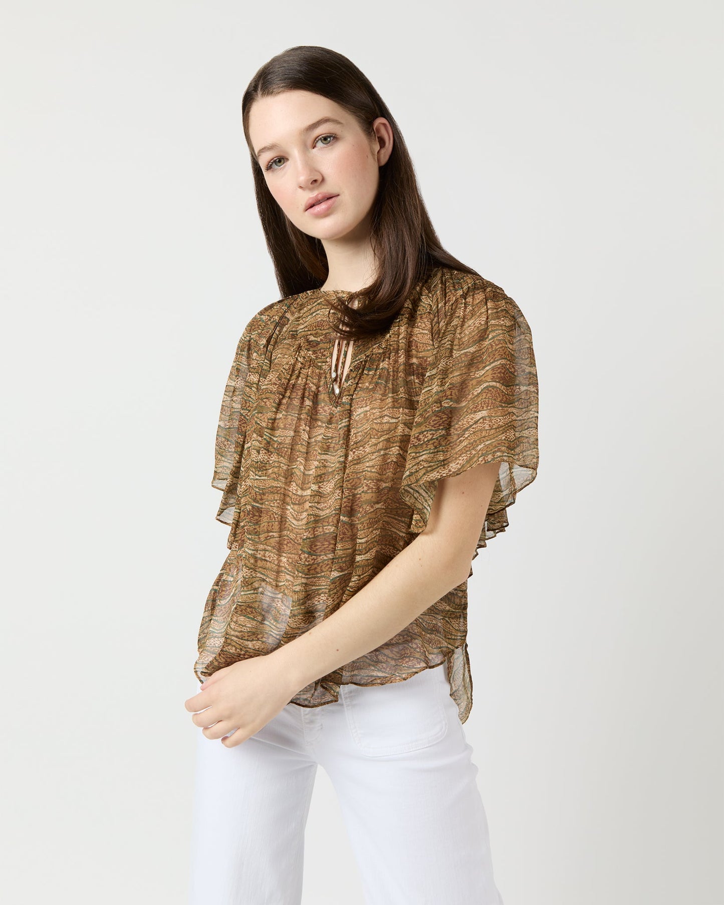 Neslya Top in Khaki