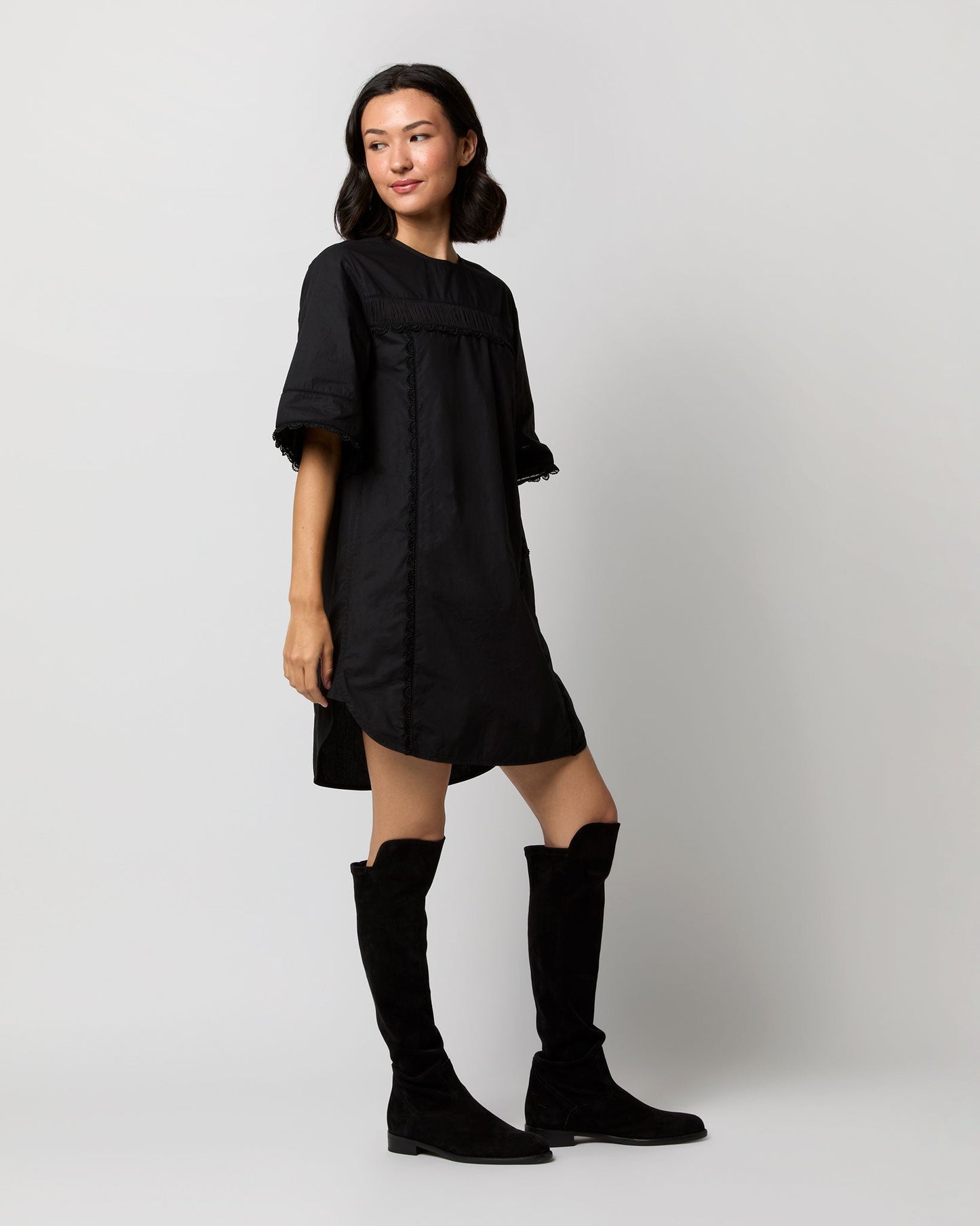 Diyana Tunic Dress in Noir