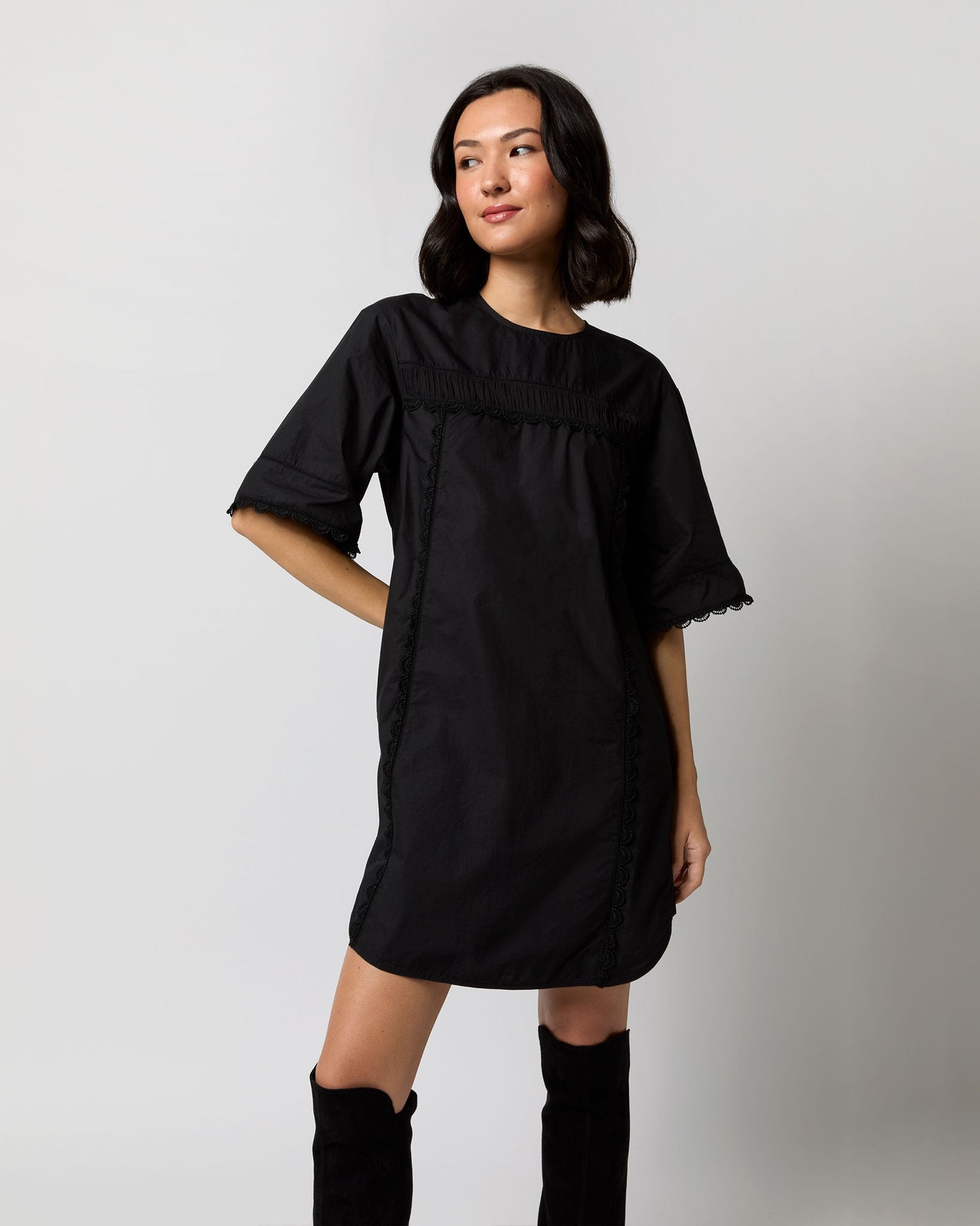 Diyana Tunic Dress in Noir