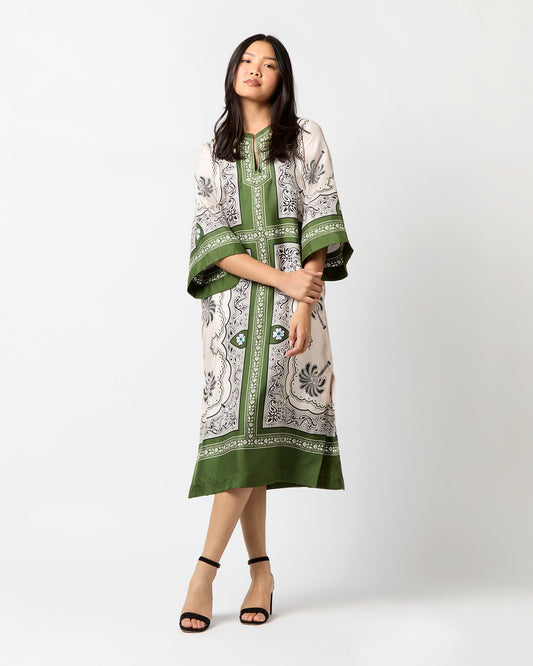 The Kaftan in Mirage Placée Silk Twill