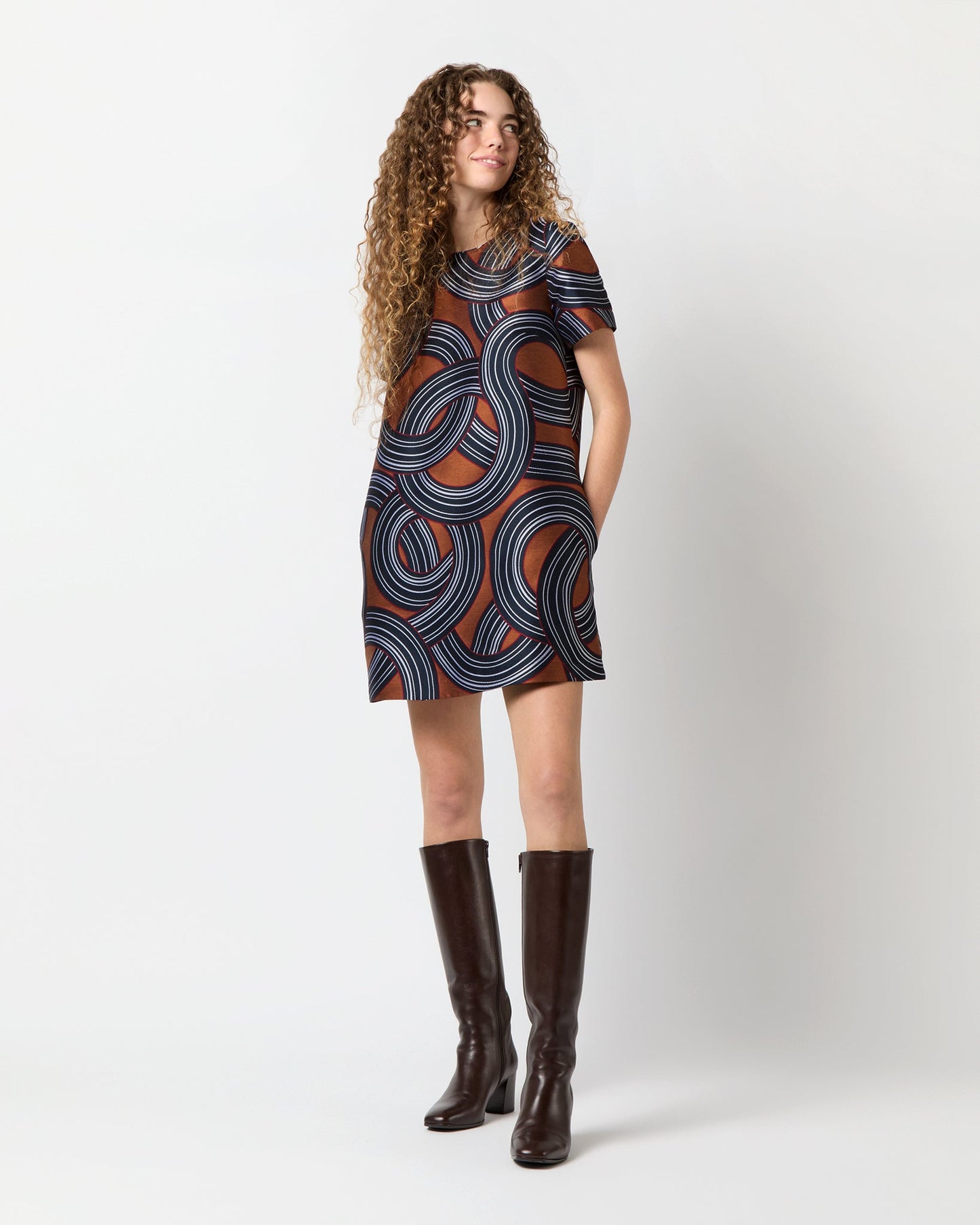 Mini Swing Dress in Montecarlo Jacquard